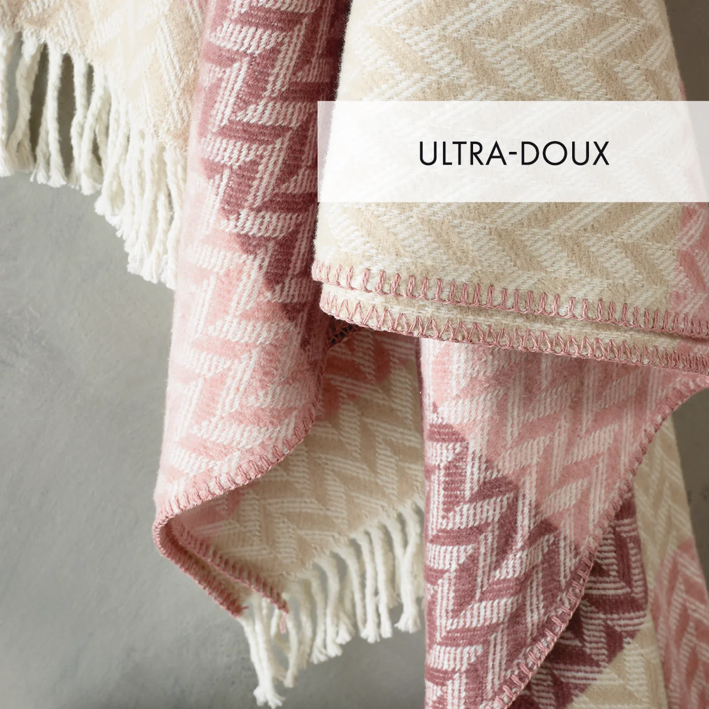 Plaid Tissé - Rose / Mauve - Chevron - Image 3
