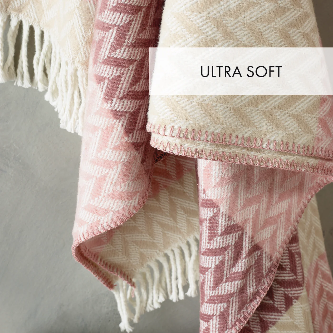 Plaid Tissé - Rose / Mauve - Chevron - Image 4