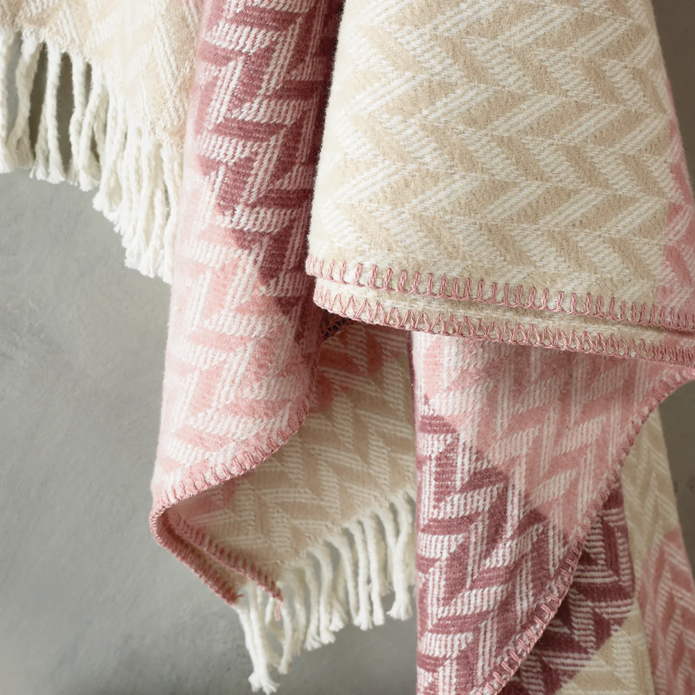 Plaid Tissé - Rose / Mauve - Chevron - Image 5