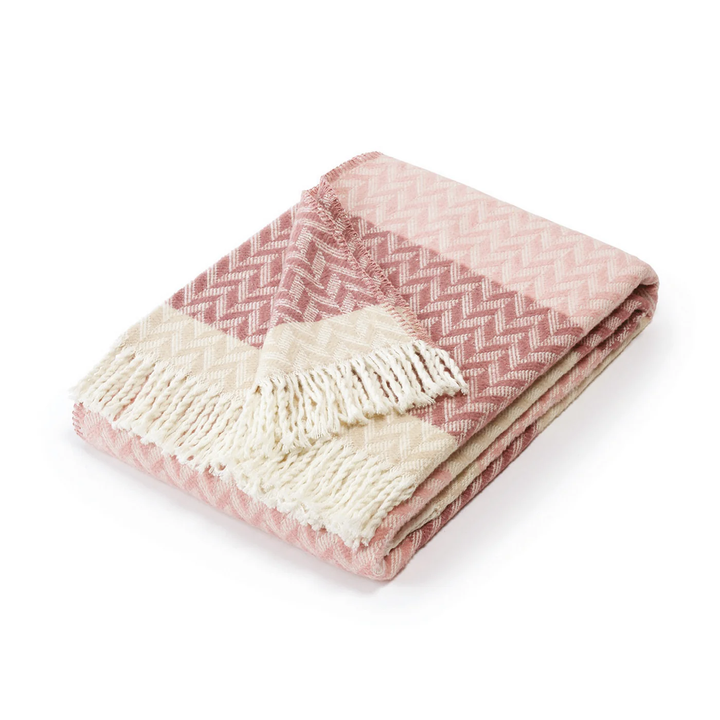 Plaid Tissé - Rose / Mauve - Chevron - Image 6
