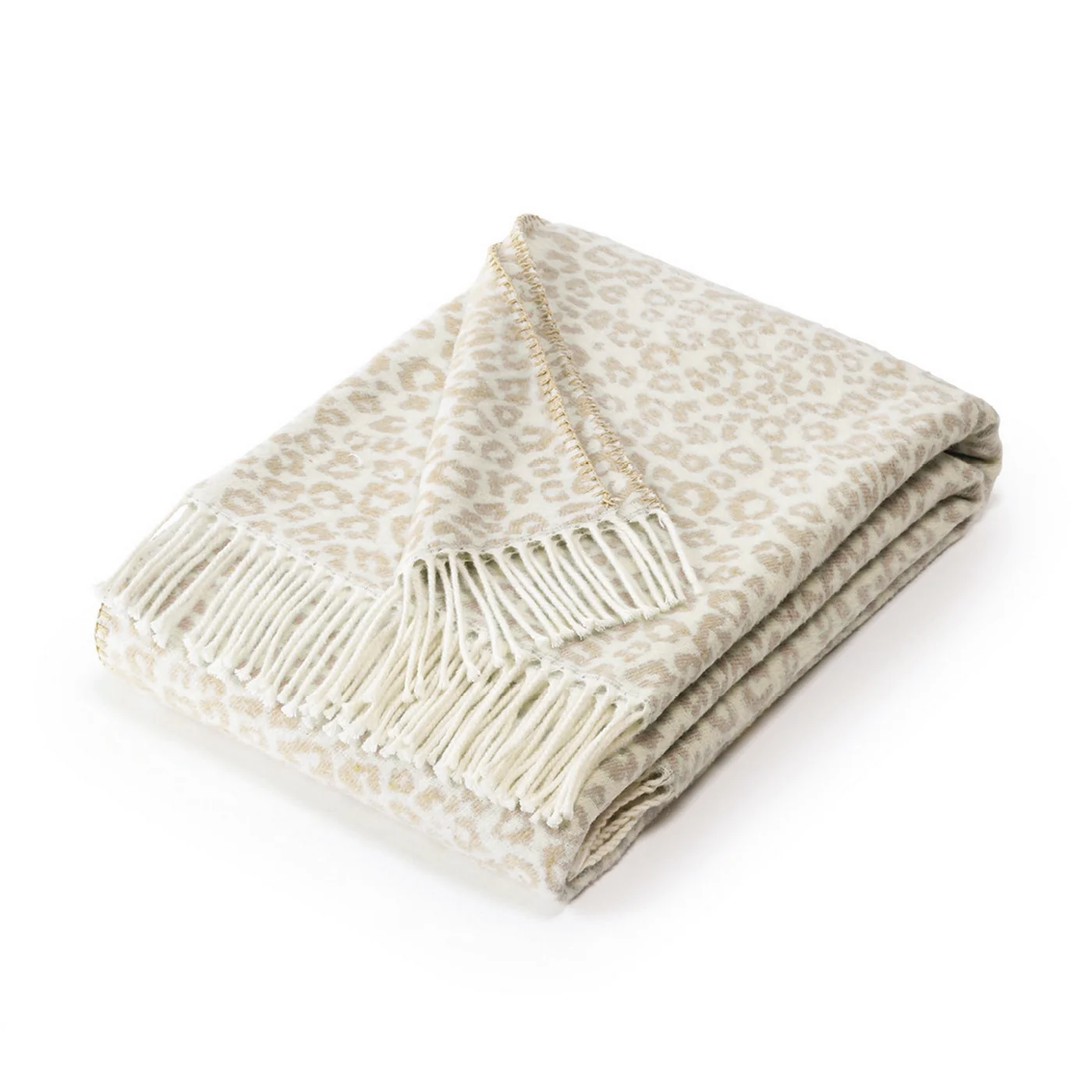 Plaid Tissé - Taupe - Leopard - Image 2
