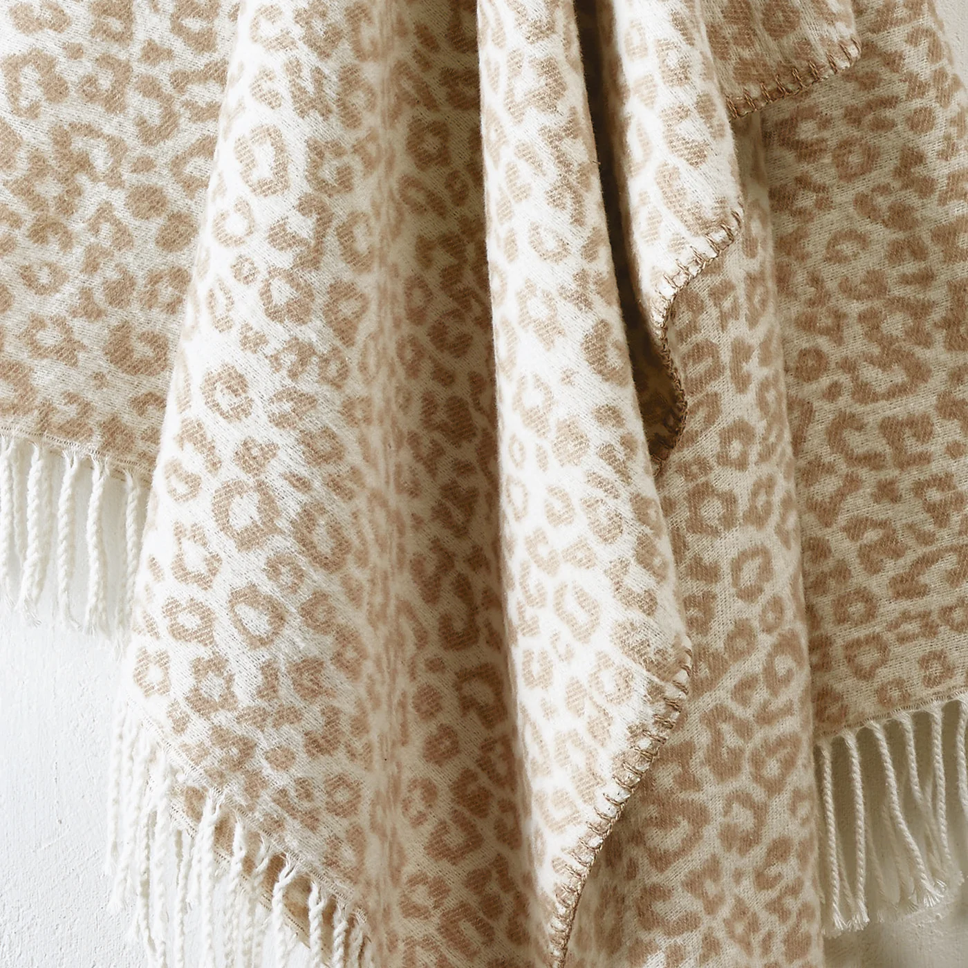 Plaid Tissé - Taupe - Leopard - Image 5