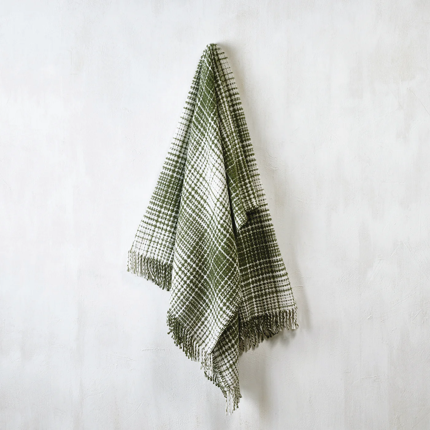 Plaid Tissé - Vert / Blanc - Tartan Waffle - Image 2