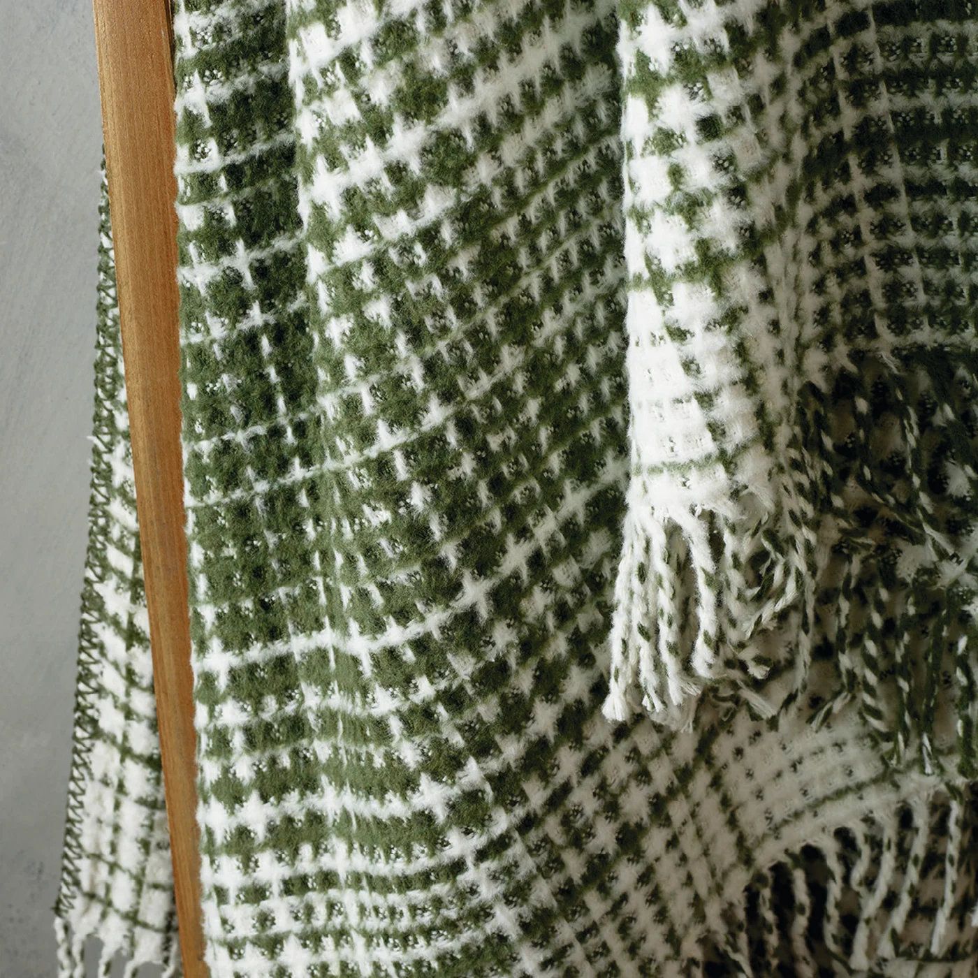 Plaid Tissé - Vert / Blanc - Tartan Waffle - Image 5