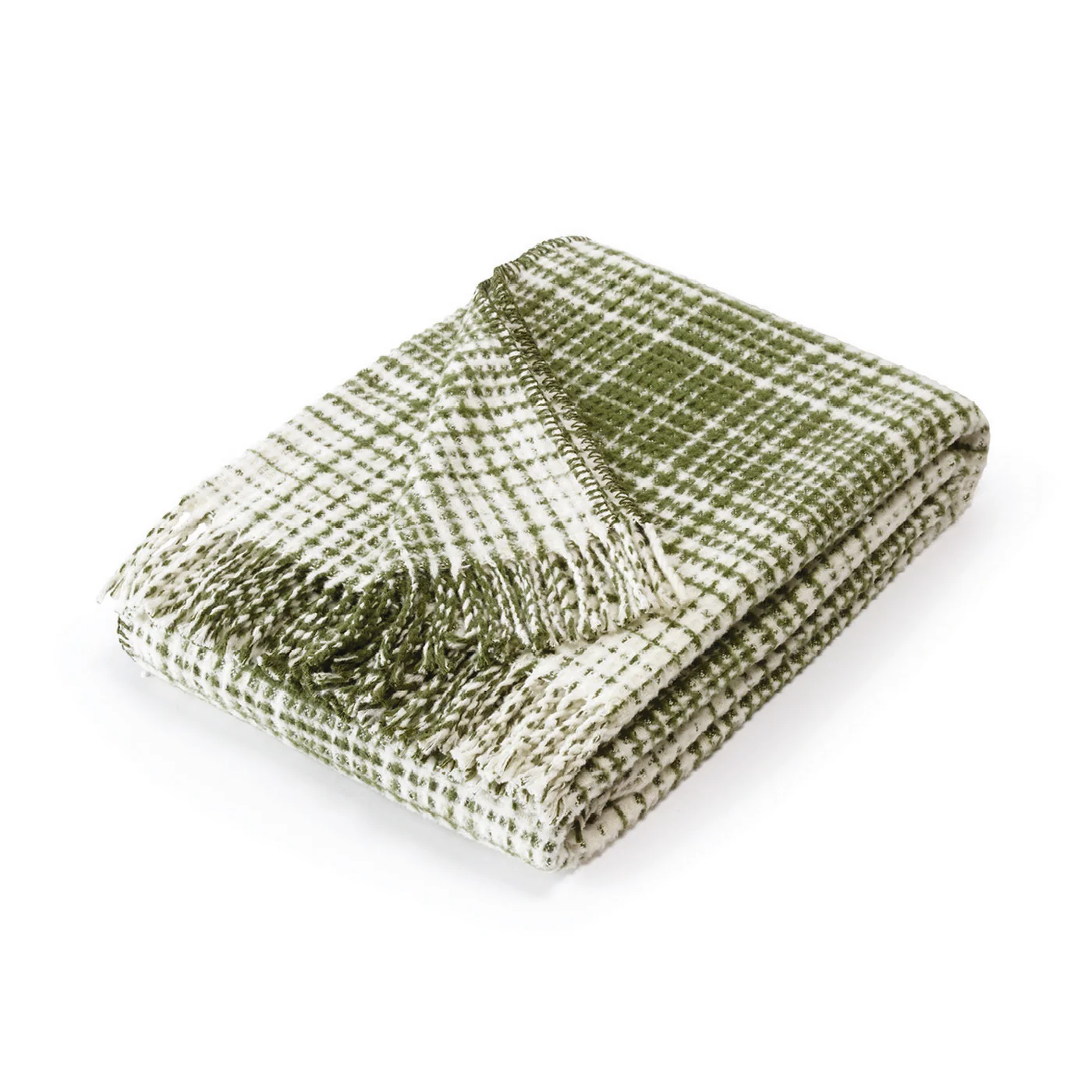 Plaid Tissé - Vert / Blanc - Tartan Waffle - Image 6