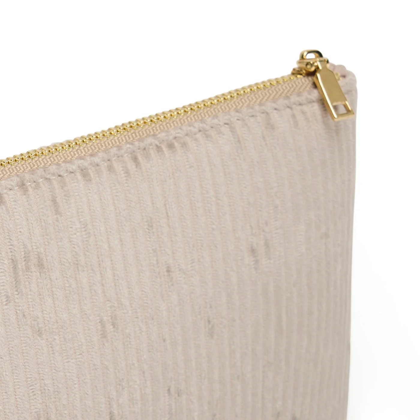 Pochette Plate Velours Côtelé - Taupe - Uni - Image 4