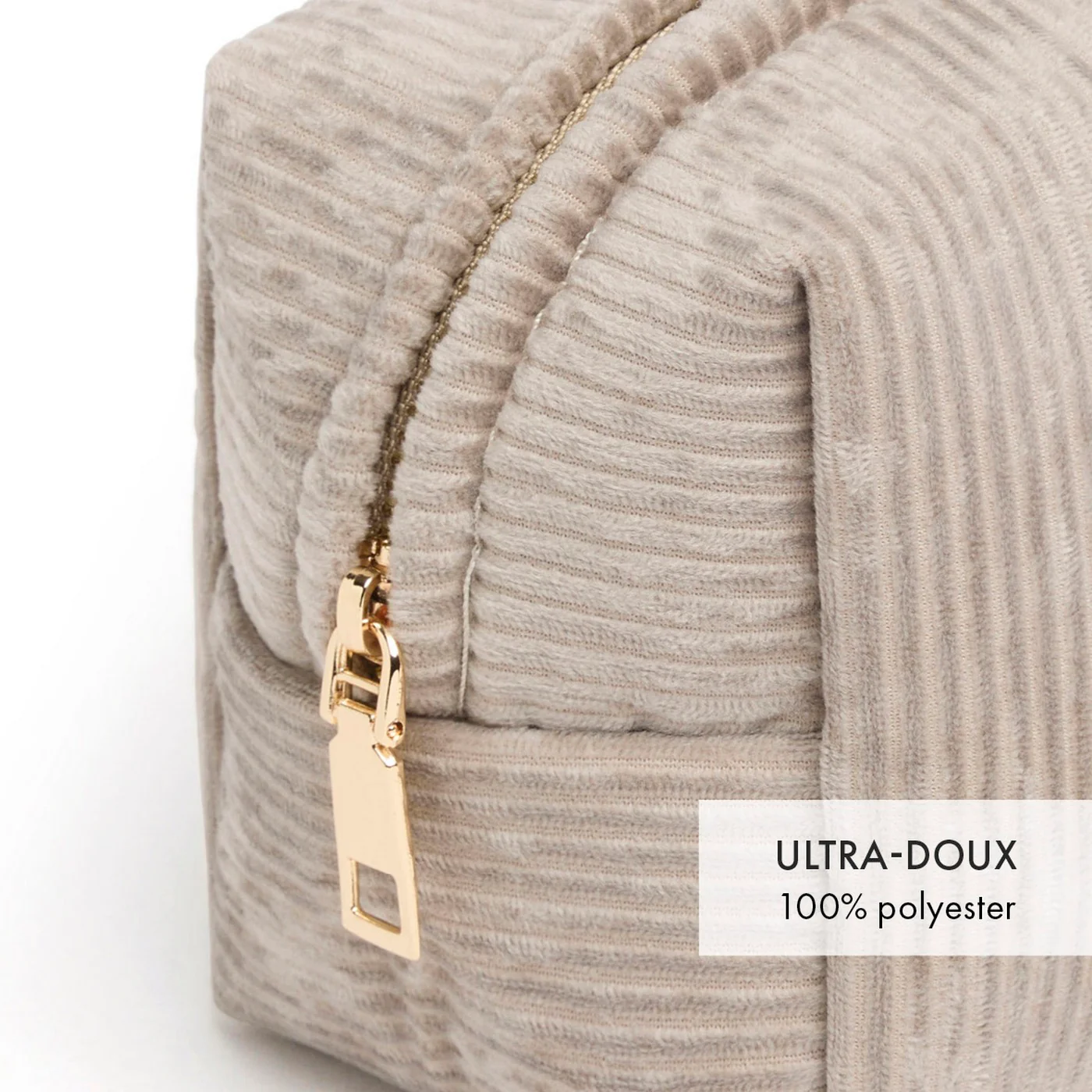 Pochette Velours Côtelé - Taupe - Uni - Image 2