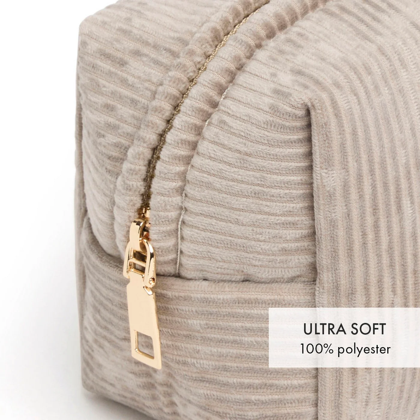 Pochette Velours Côtelé - Taupe - Uni - Image 3