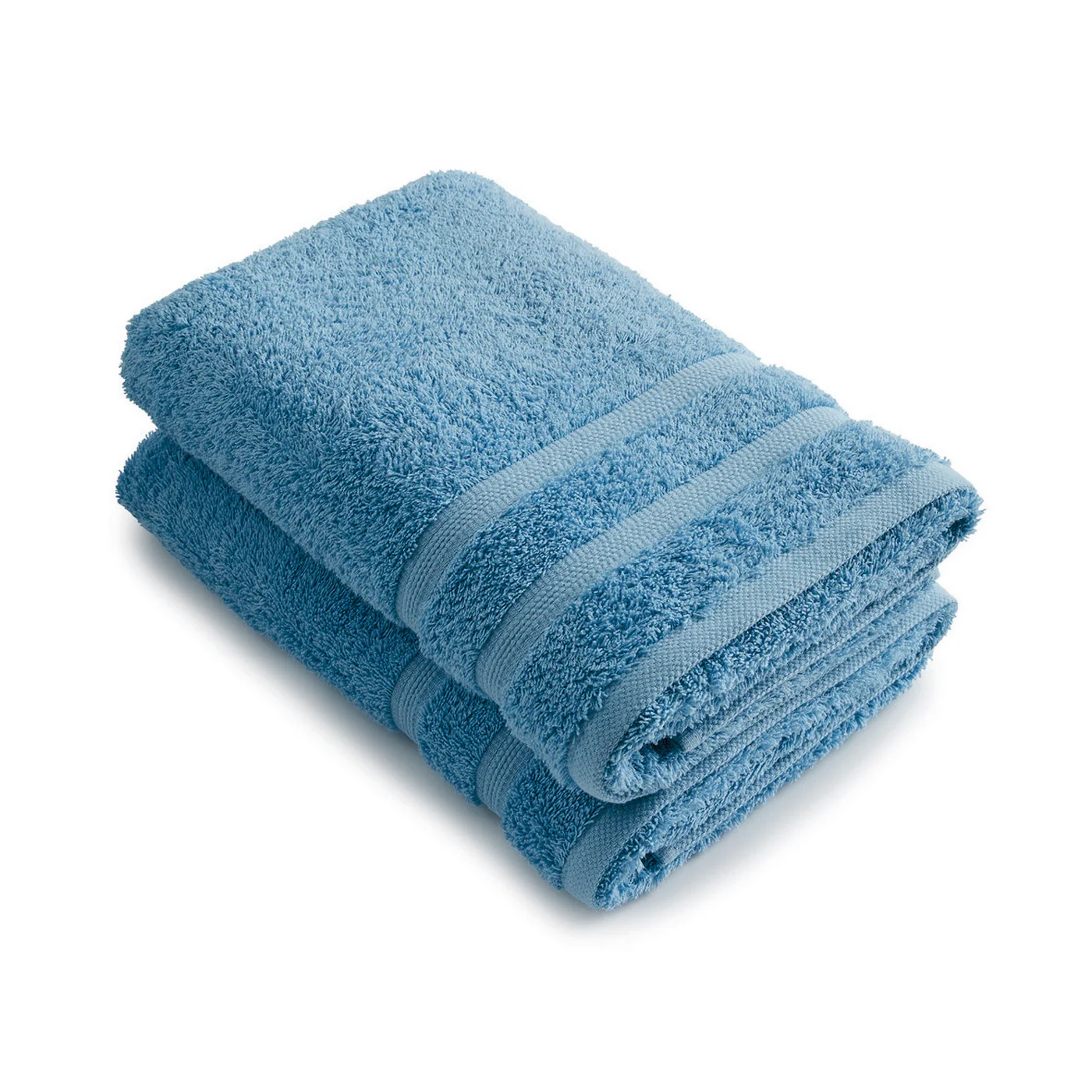 Set De 2 Draps De Bain - Bleu Ciel - Vague - Image 2