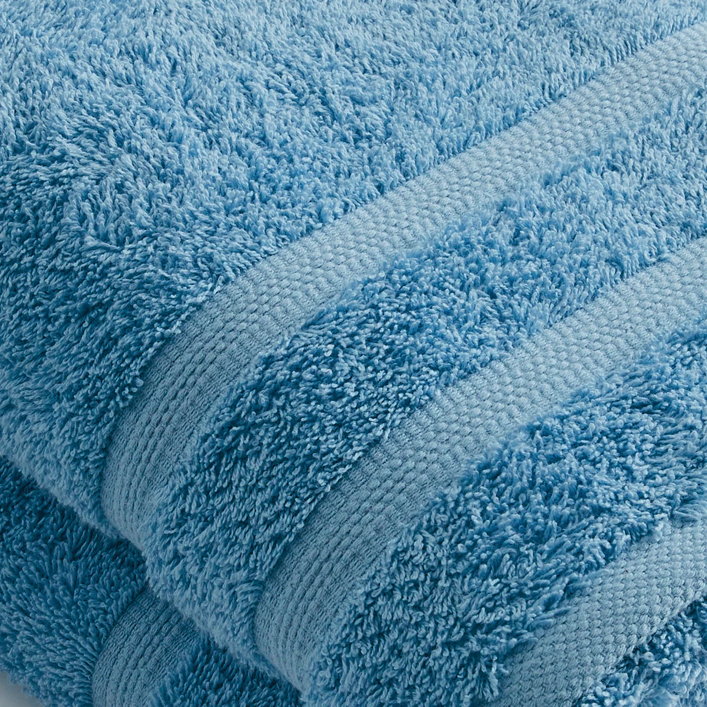 Set De 2 Draps De Bain - Bleu Ciel - Vague - Image 5