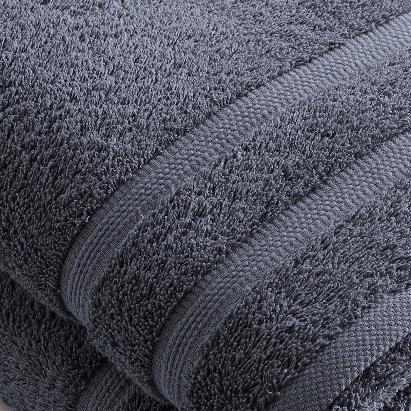 Set De 2 Draps De Bain - Bleu Gris - Vague - Image 4
