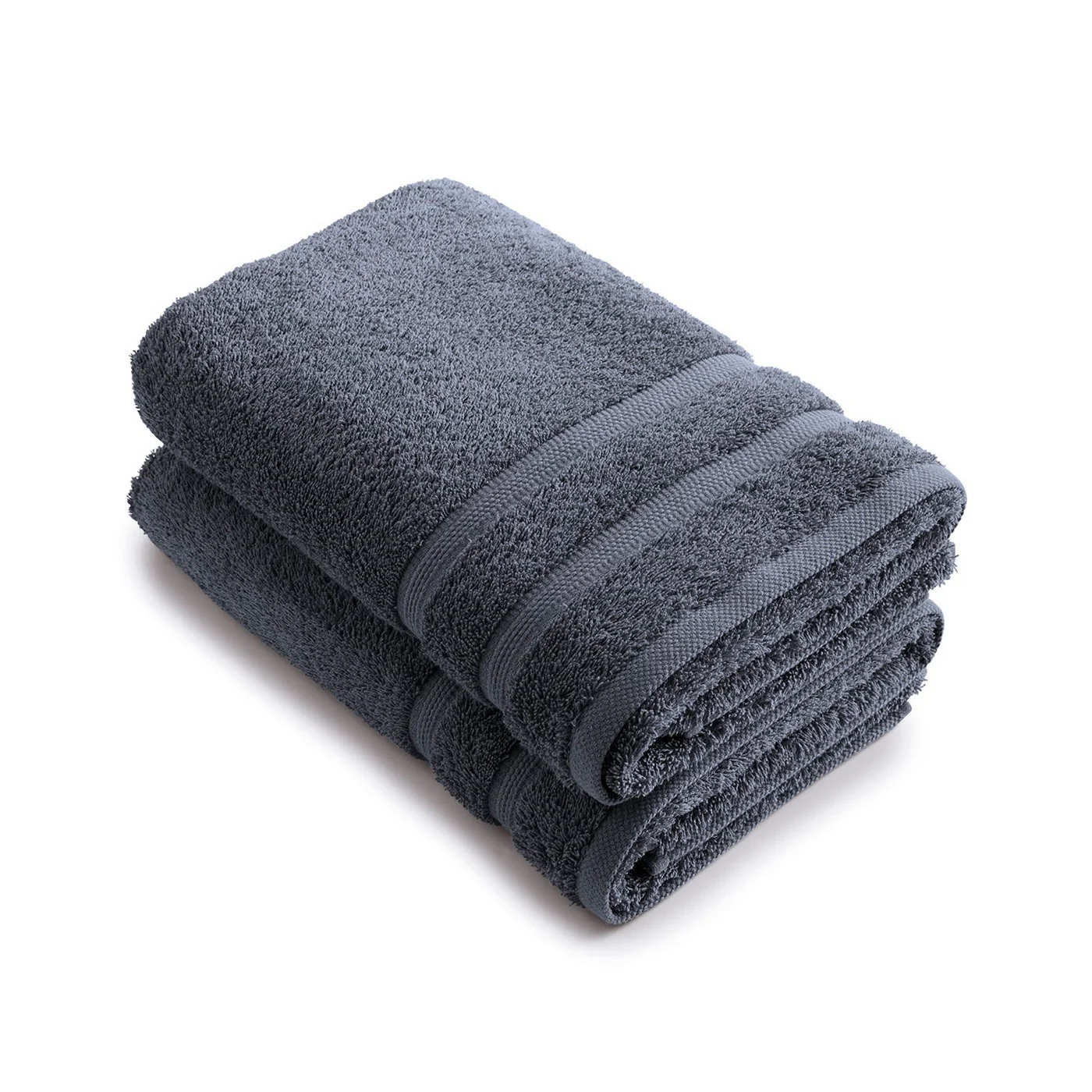 Set De 2 Draps De Bain - Bleu Gris - Vague - Image 5