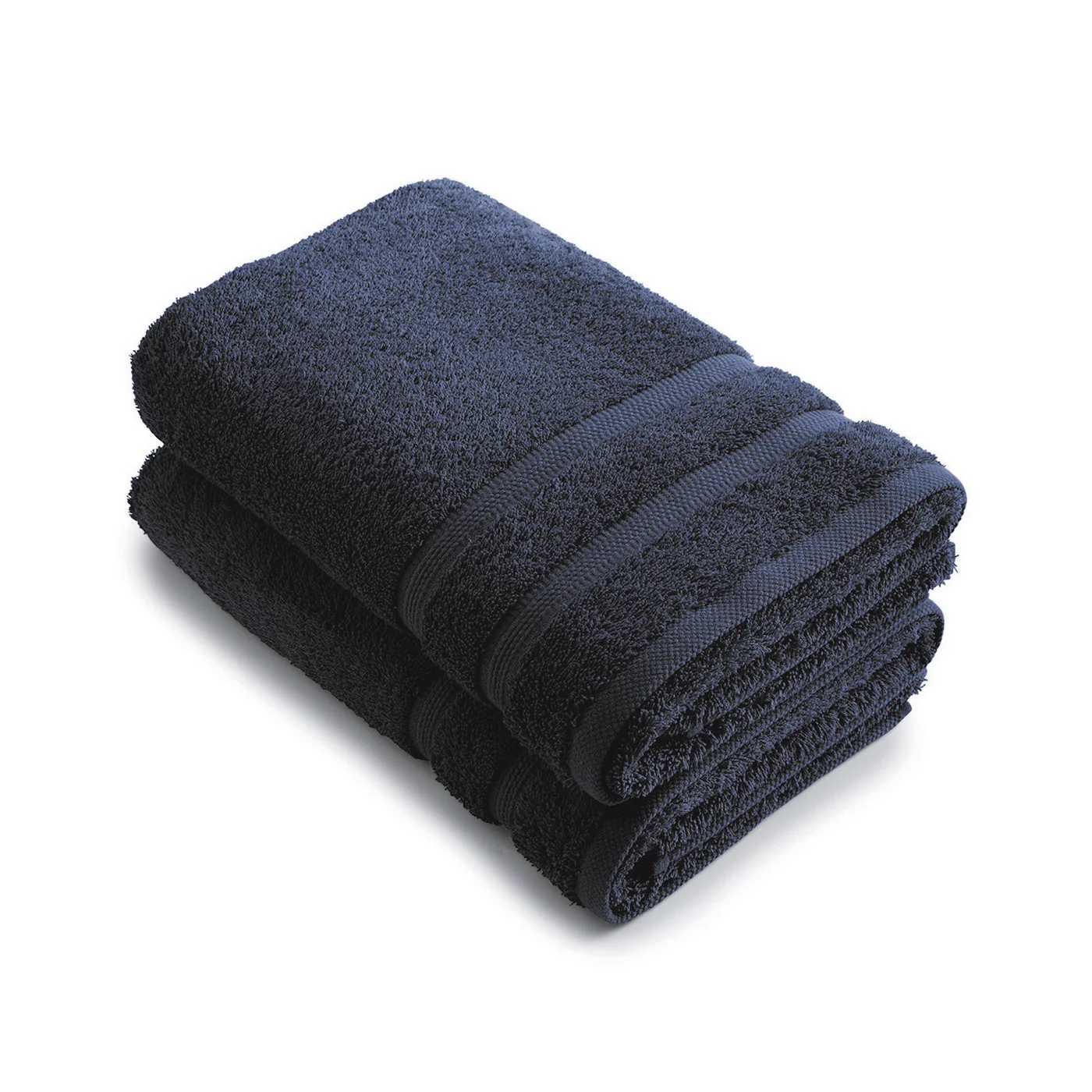 Set De 2 Draps De Bain - Bleu Marine - Vague - Image 2