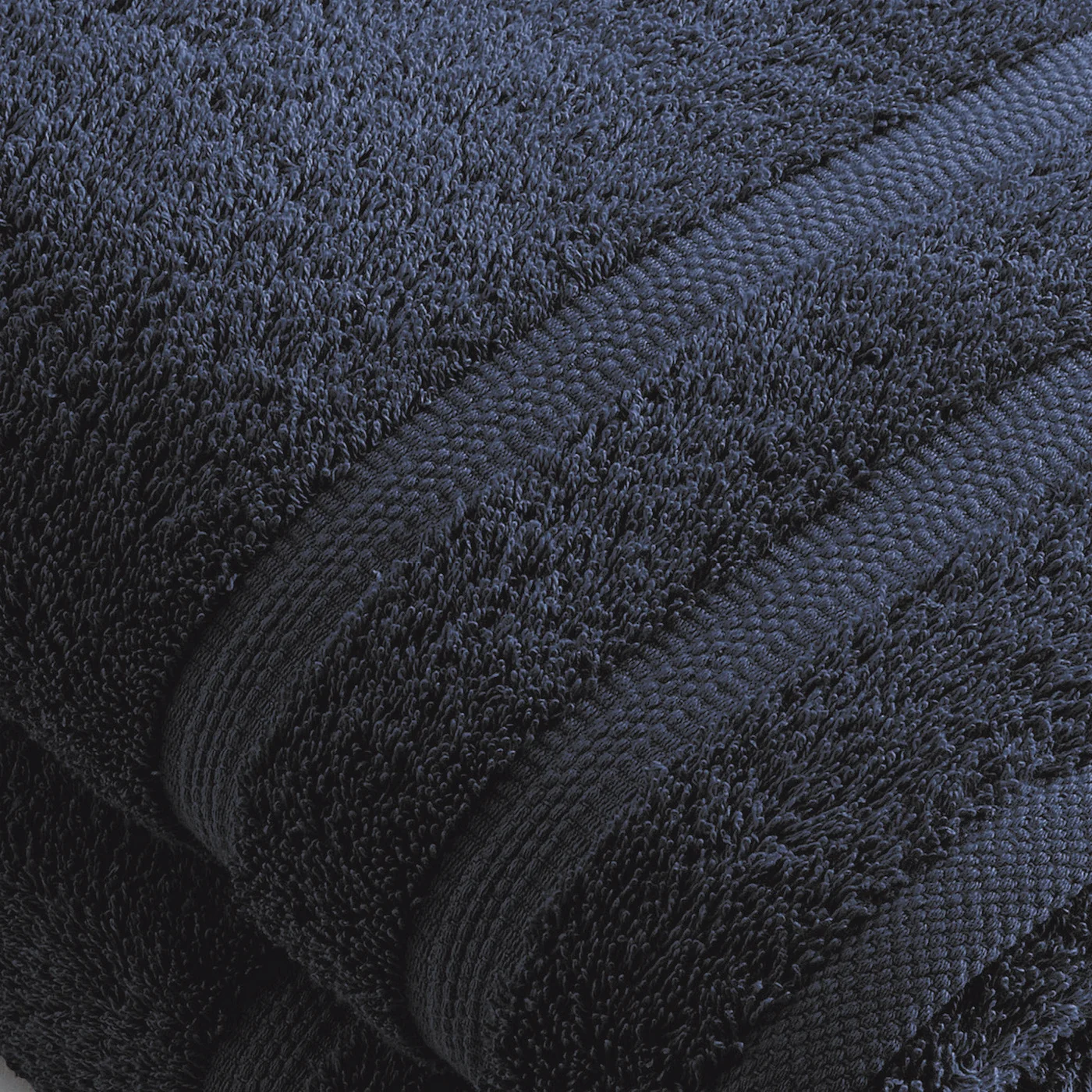 Set De 2 Draps De Bain - Bleu Marine - Vague - Image 5
