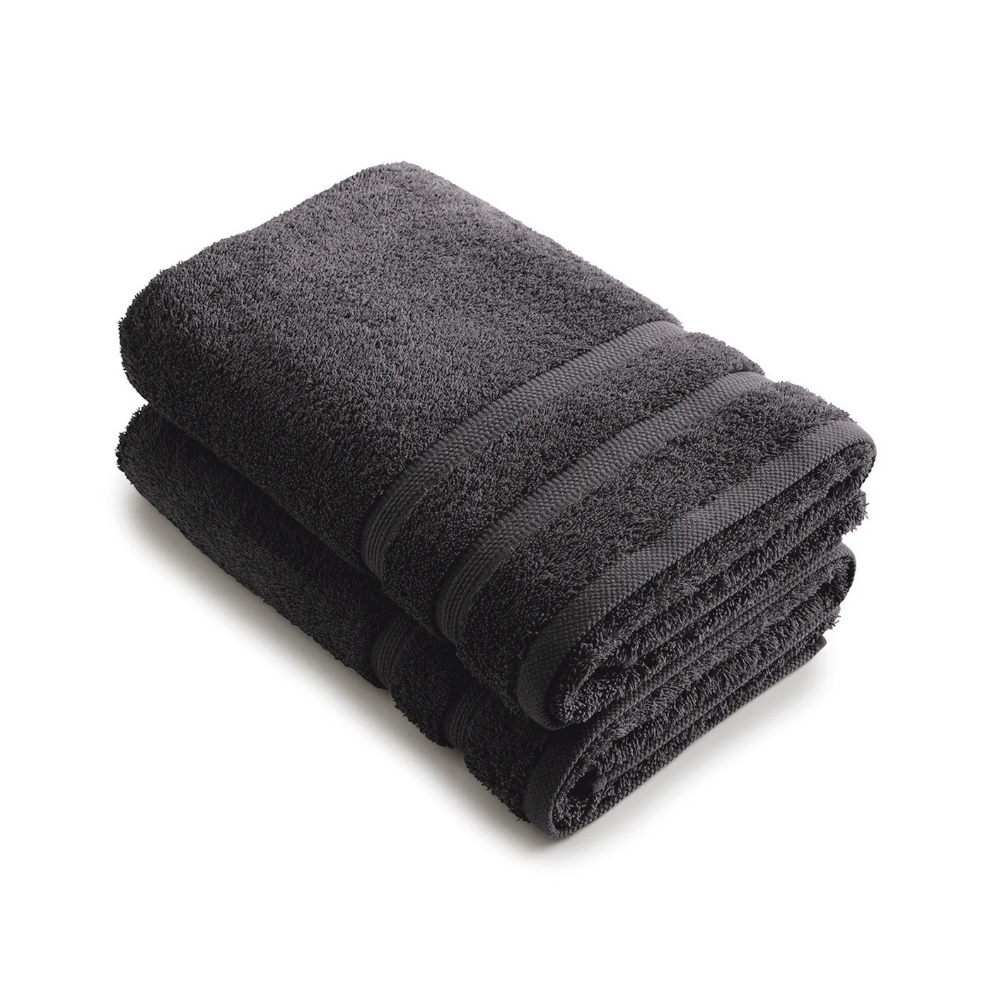 Set De 2 Draps De Bain - Gris Foncé - Vague - Image 2
