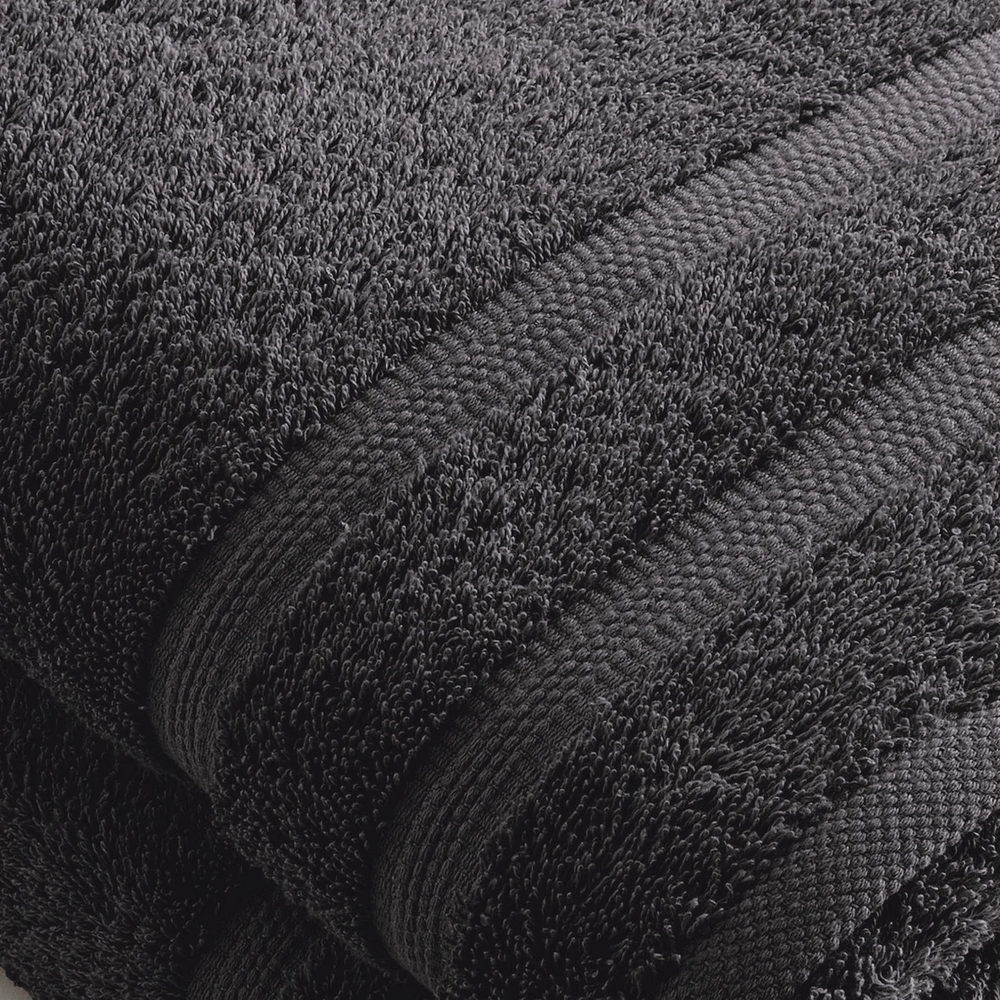 Set De 2 Draps De Bain - Gris Foncé - Vague - Image 5
