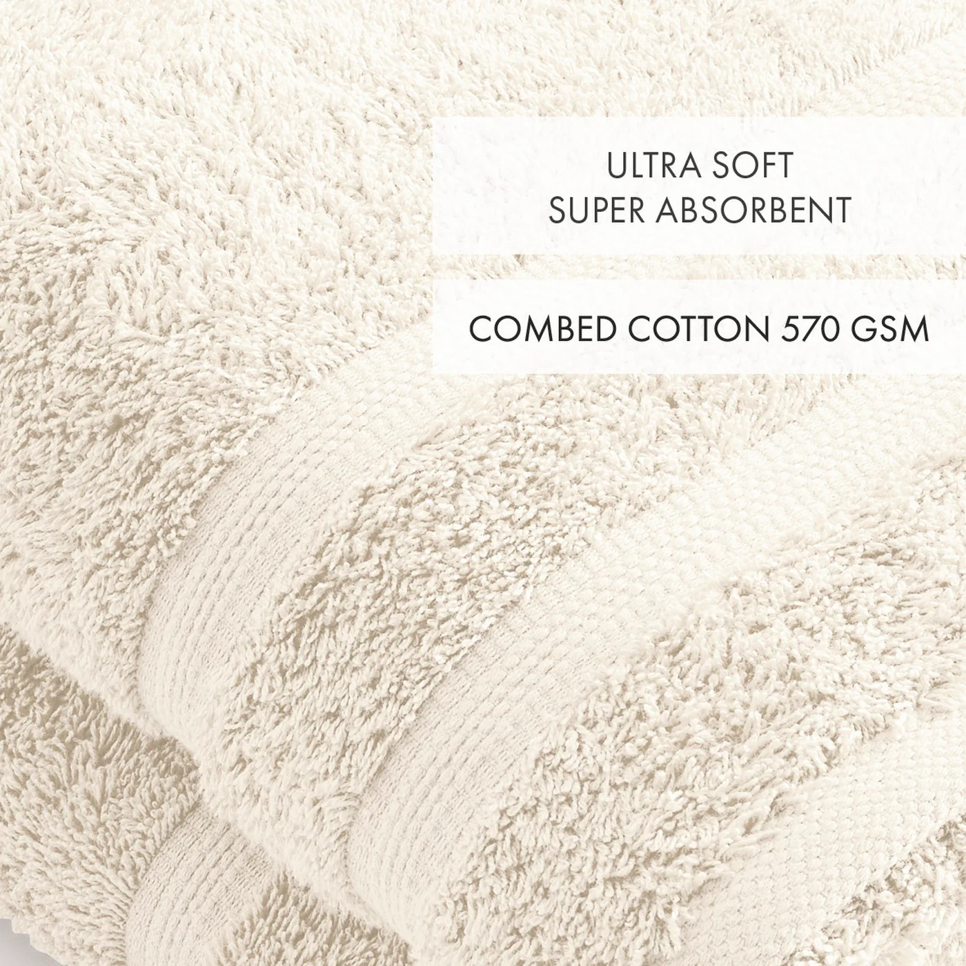 Set De 2 Draps De Bain - Ivoire - Vague - Image 3