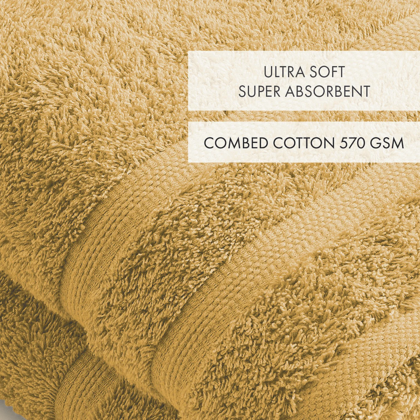 Set De 2 Draps De Bain - Jaune Moutarde - Vague - Image 4