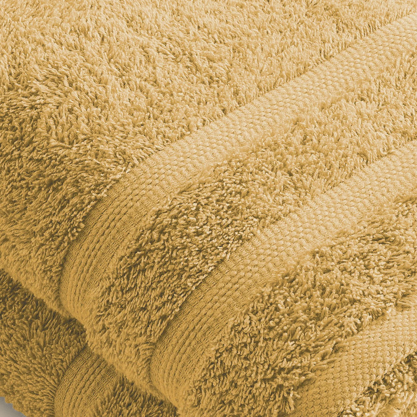 Set De 2 Draps De Bain - Jaune Moutarde - Vague - Image 5