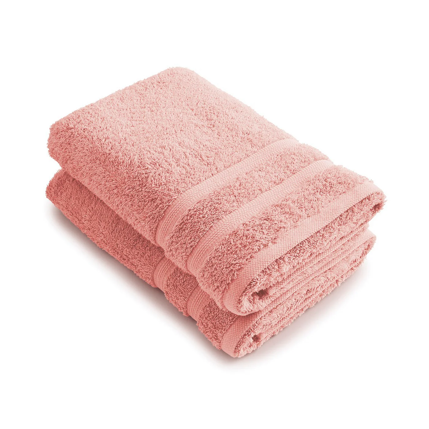 Set De 2 Draps De Bain - Rose Saumon - Vague - Image 2