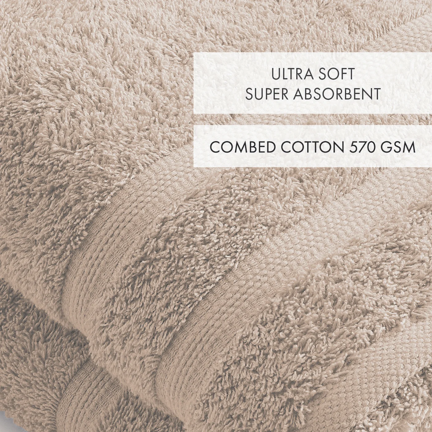 Set De 2 Draps De Bain - Taupe - Vague - Image 4