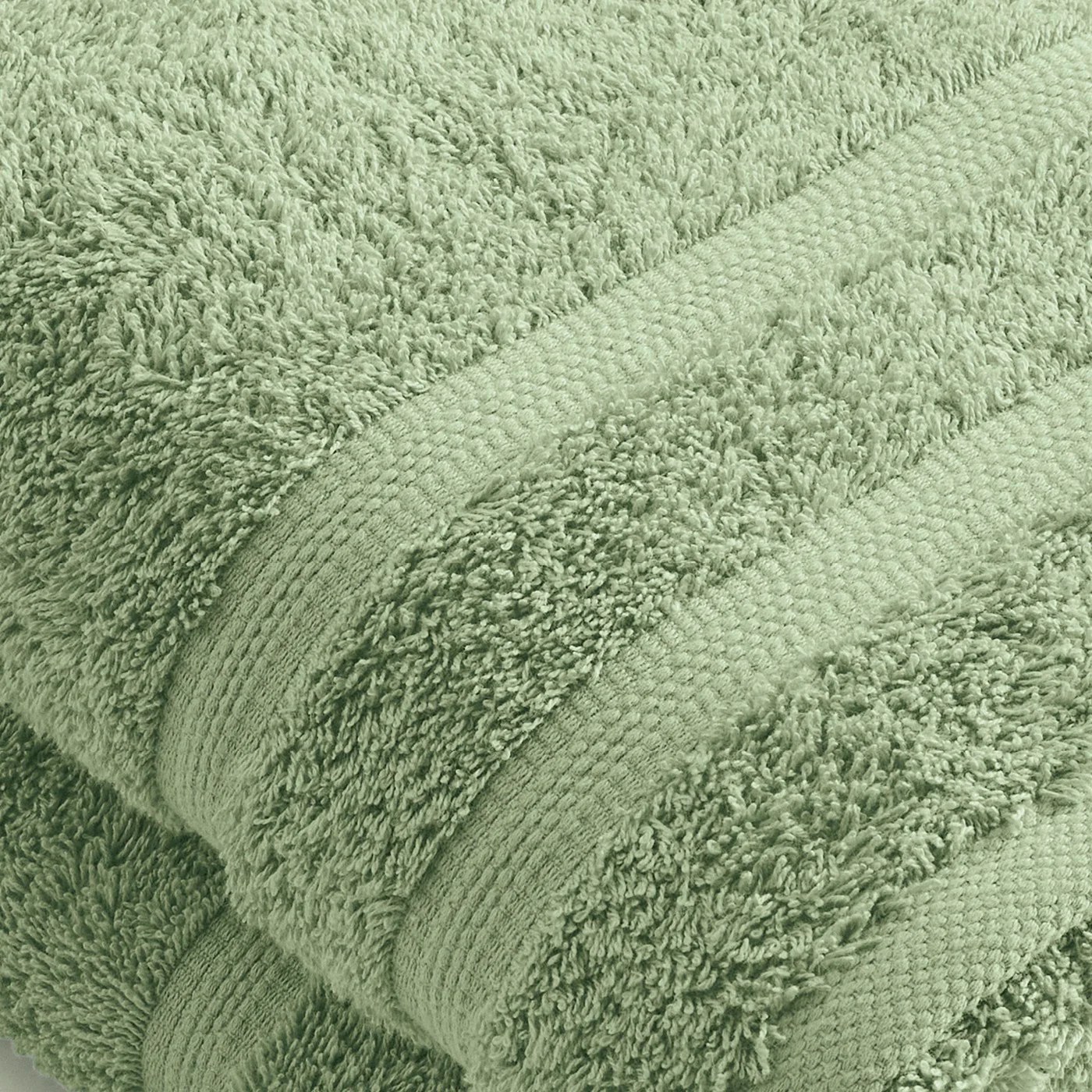 Set De 2 Draps De Bain - Vert Amande - Vague - Image 4