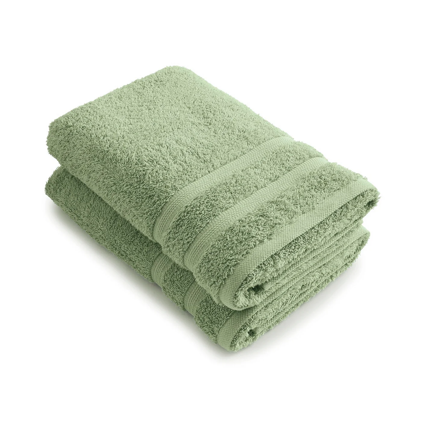 Set De 2 Draps De Bain - Vert Amande - Vague - Image 5