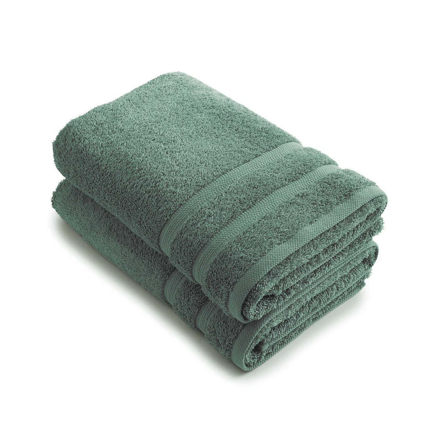 Set De 2 Draps De Bain - Vert Bouteille - Vague - Image 2