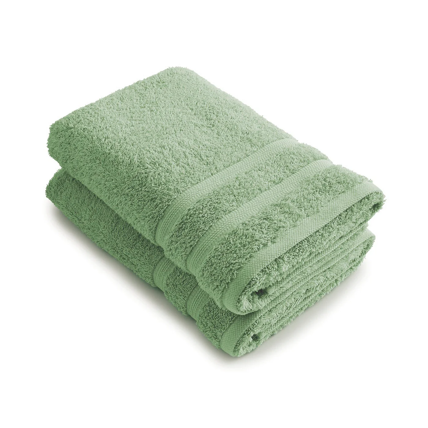 Set De 2 Draps De Bain - Vert Prairie - Vague - Image 2