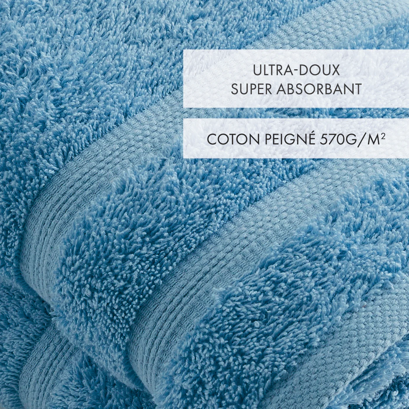 Set De 2 Serviettes - Bleu Ciel - Vague - Image 3