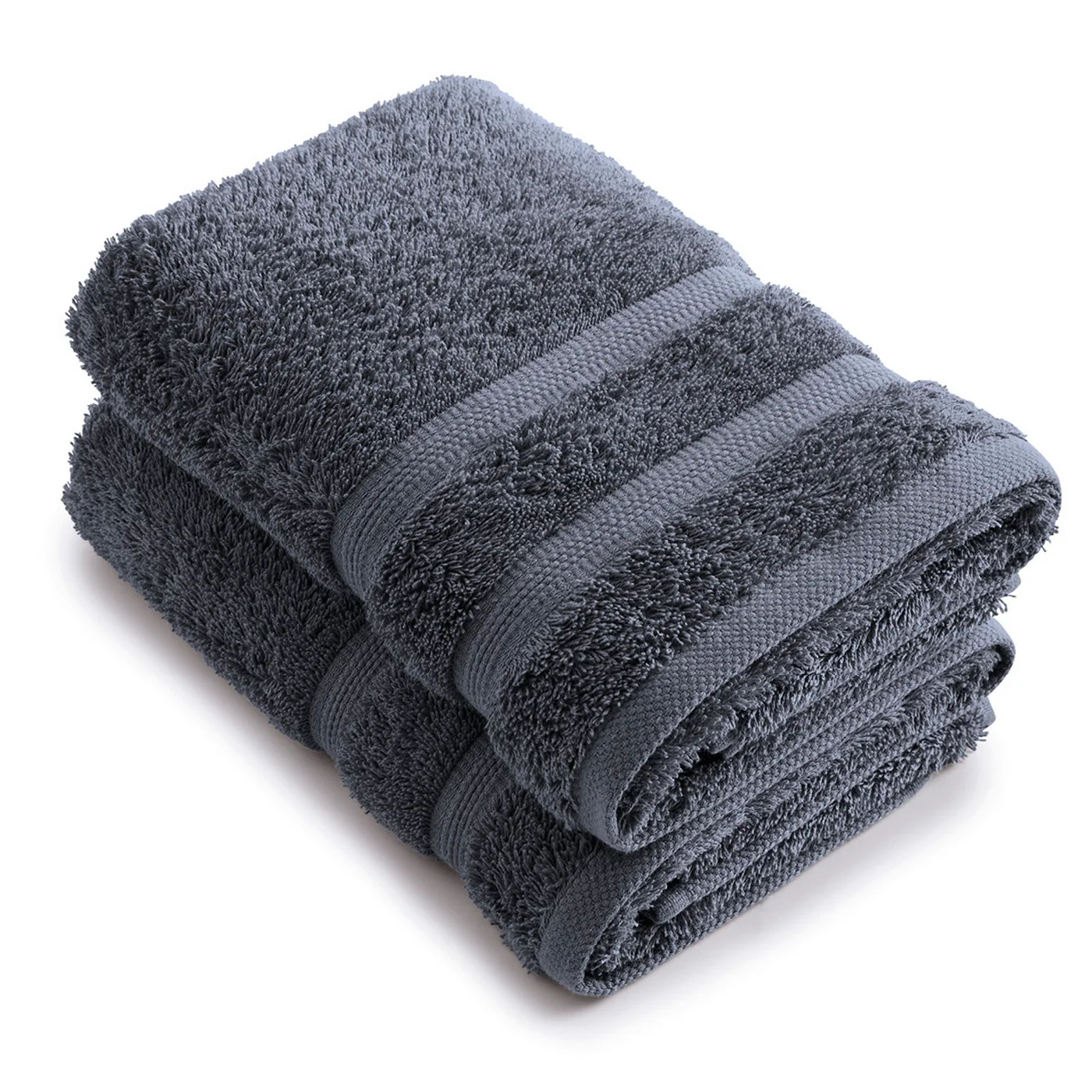 Set De 2 Serviettes - Bleu Gris - Vague - Image 5