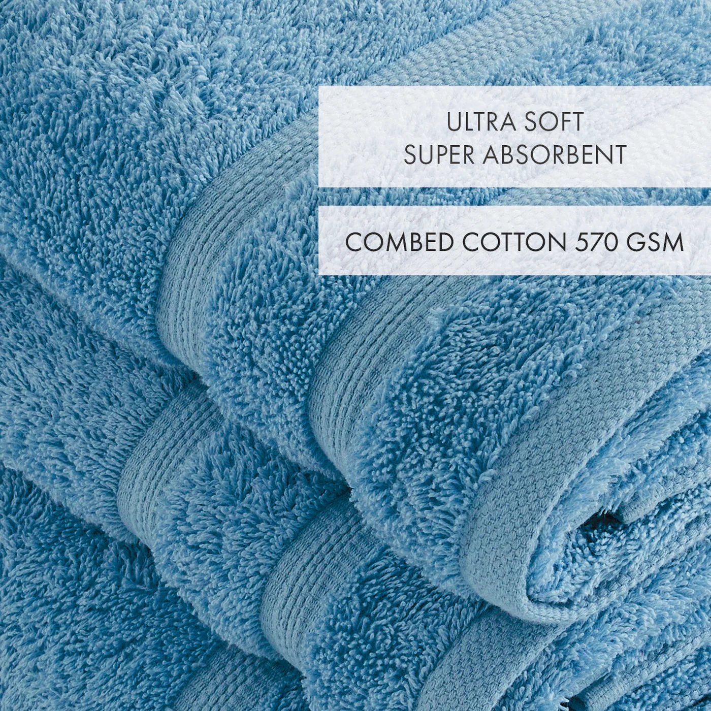 Set De 2 Serviettes Et 2 Draps De Bain - Bleu Ciel - Vague - Image 4