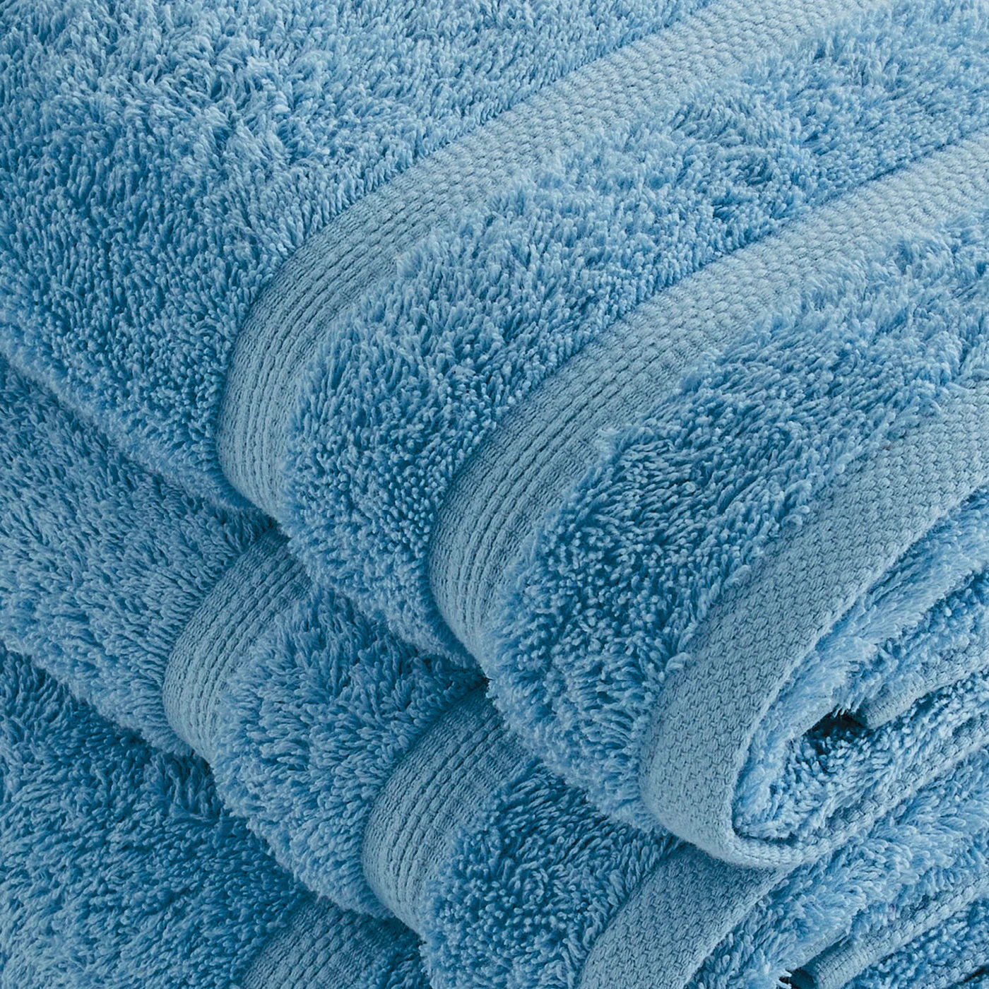Set De 2 Serviettes Et 2 Draps De Bain - Bleu Ciel - Vague - Image 5