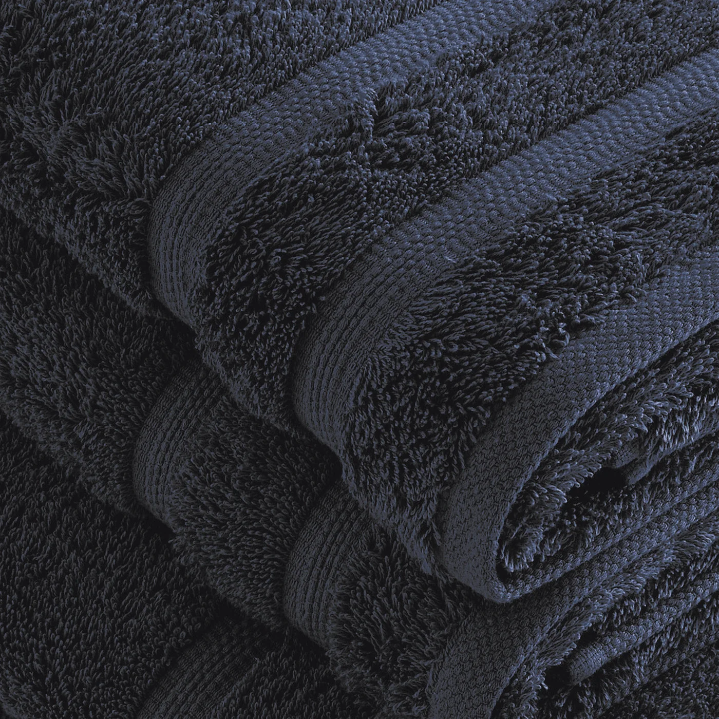 Set De 2 Serviettes Et 2 Draps De Bain - Bleu Marine - Vague - Image 5