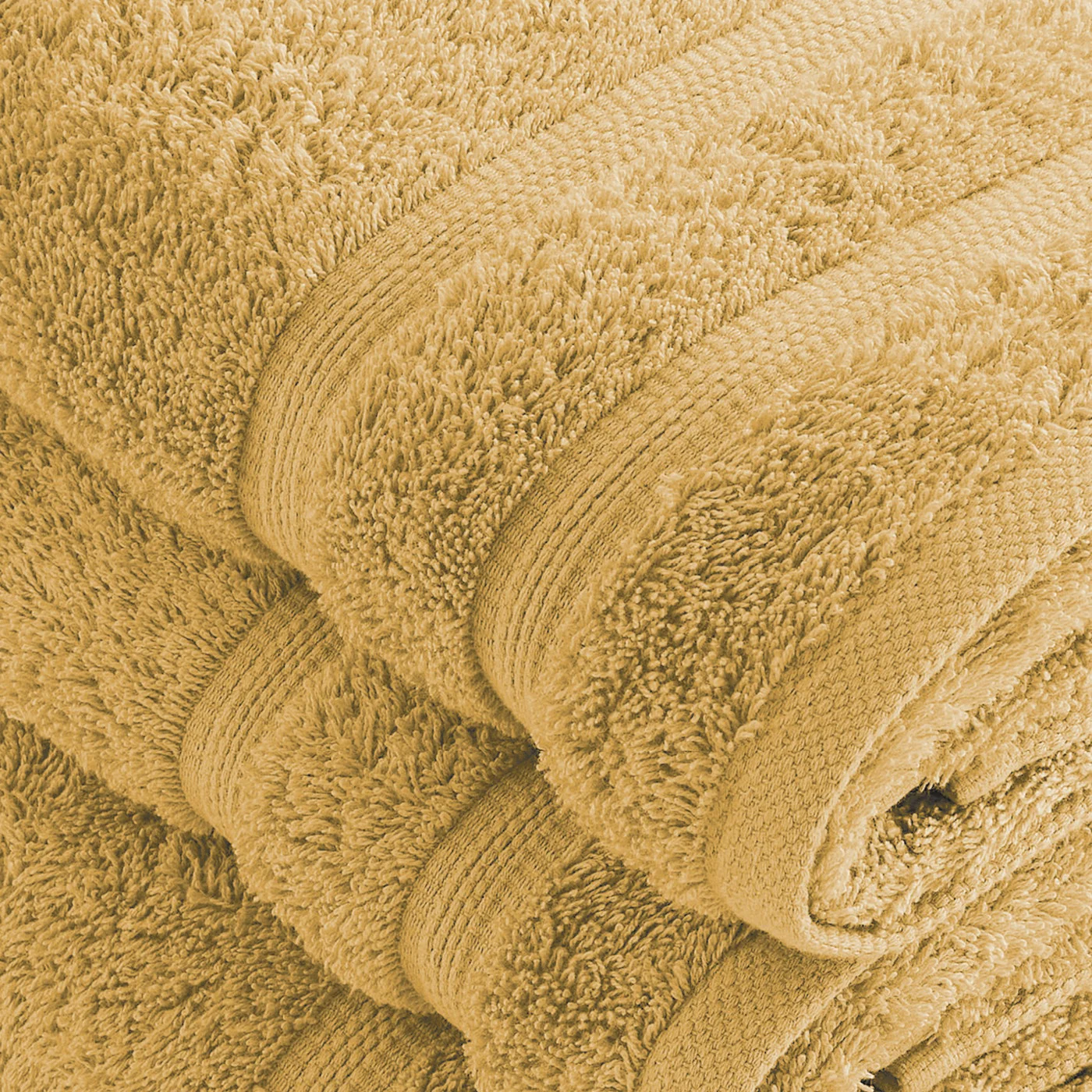 Set De 2 Serviettes Et 2 Draps De Bain - Jaune Moutarde - Vague - Image 5
