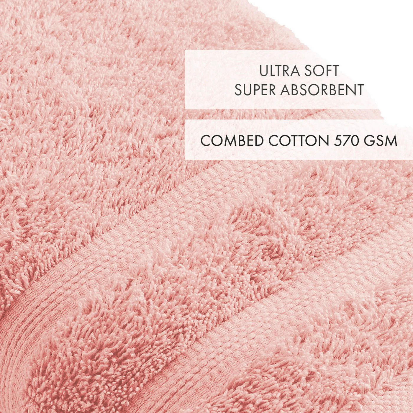 Set De 2 Serviettes Et 2 Draps De Bain - Rose Saumon - Vague - Image 4