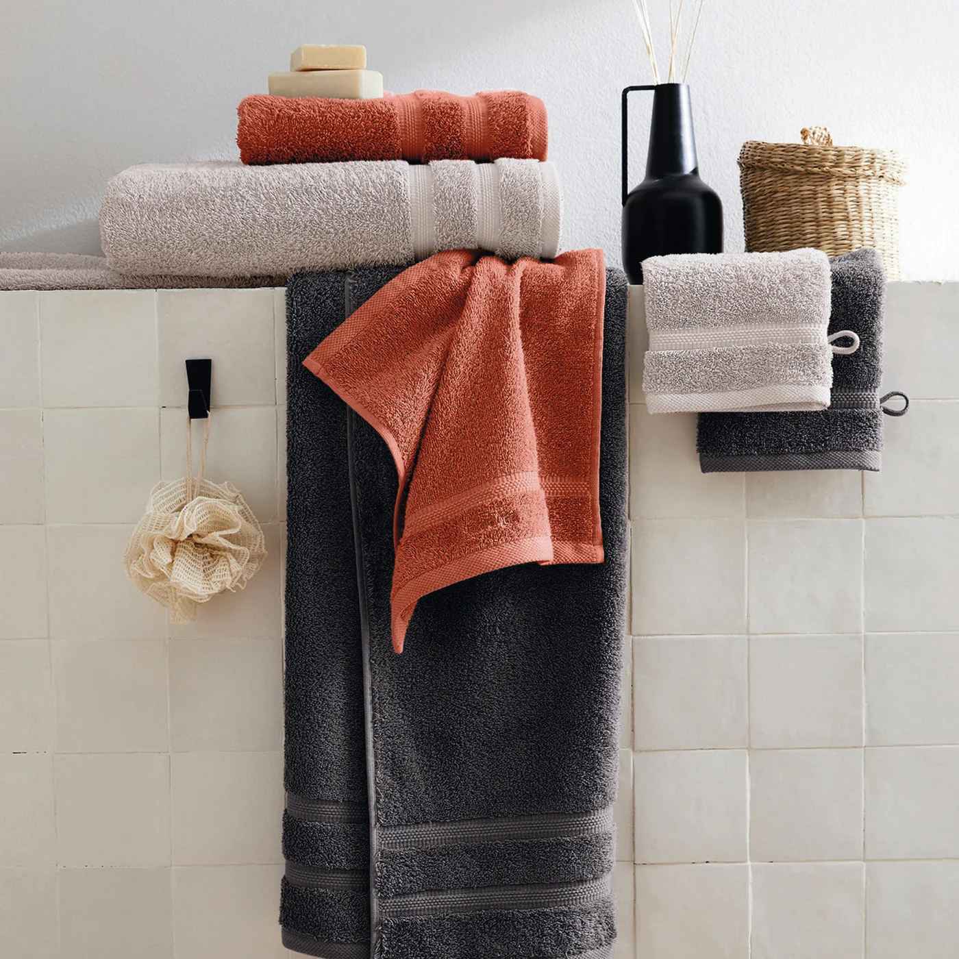 Set De 2 Serviettes Et 2 Draps De Bain - Sable - Vague - Image 2