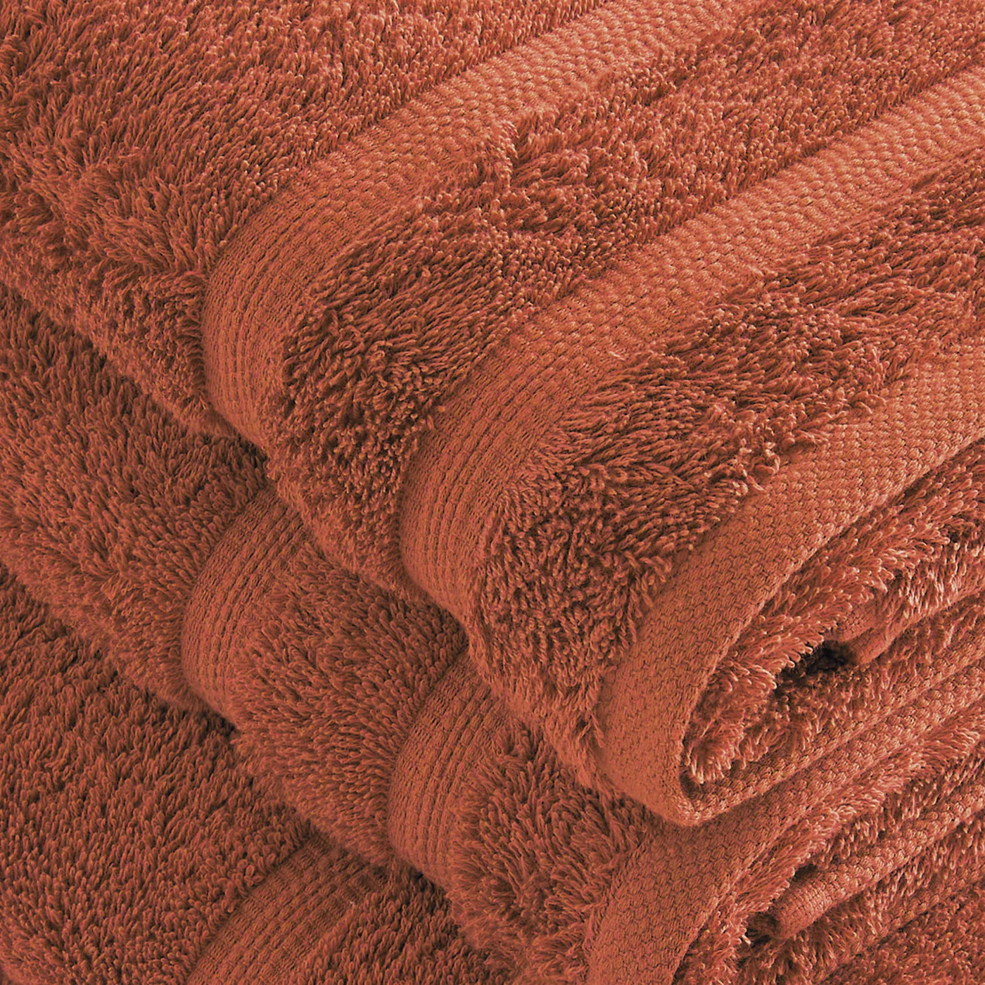Set De 2 Serviettes Et 2 Draps De Bain - Terracotta - Vague - Image 5