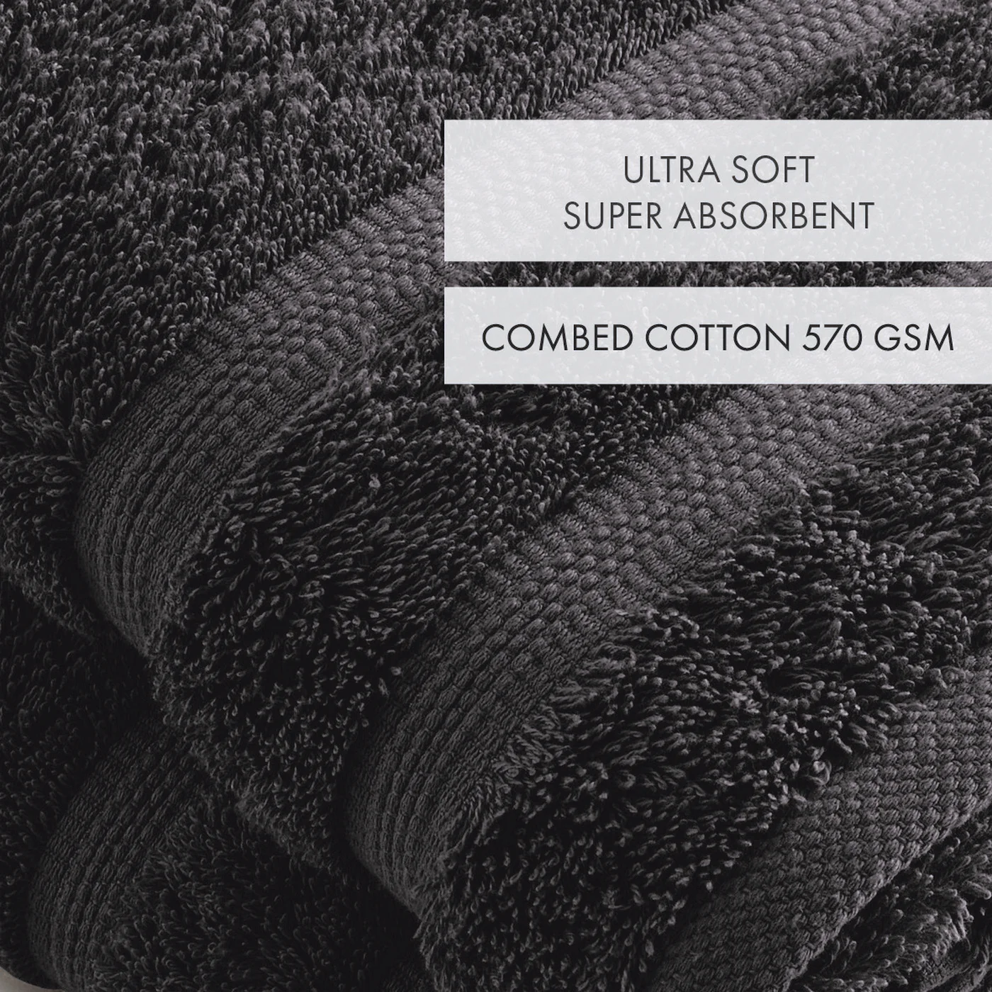 Set De 2 Serviettes - Gris Foncé - Vague - Image 4