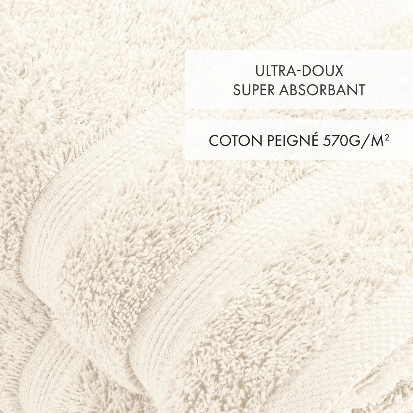 Set De 2 Serviettes - Ivoire - Vague - Image 3