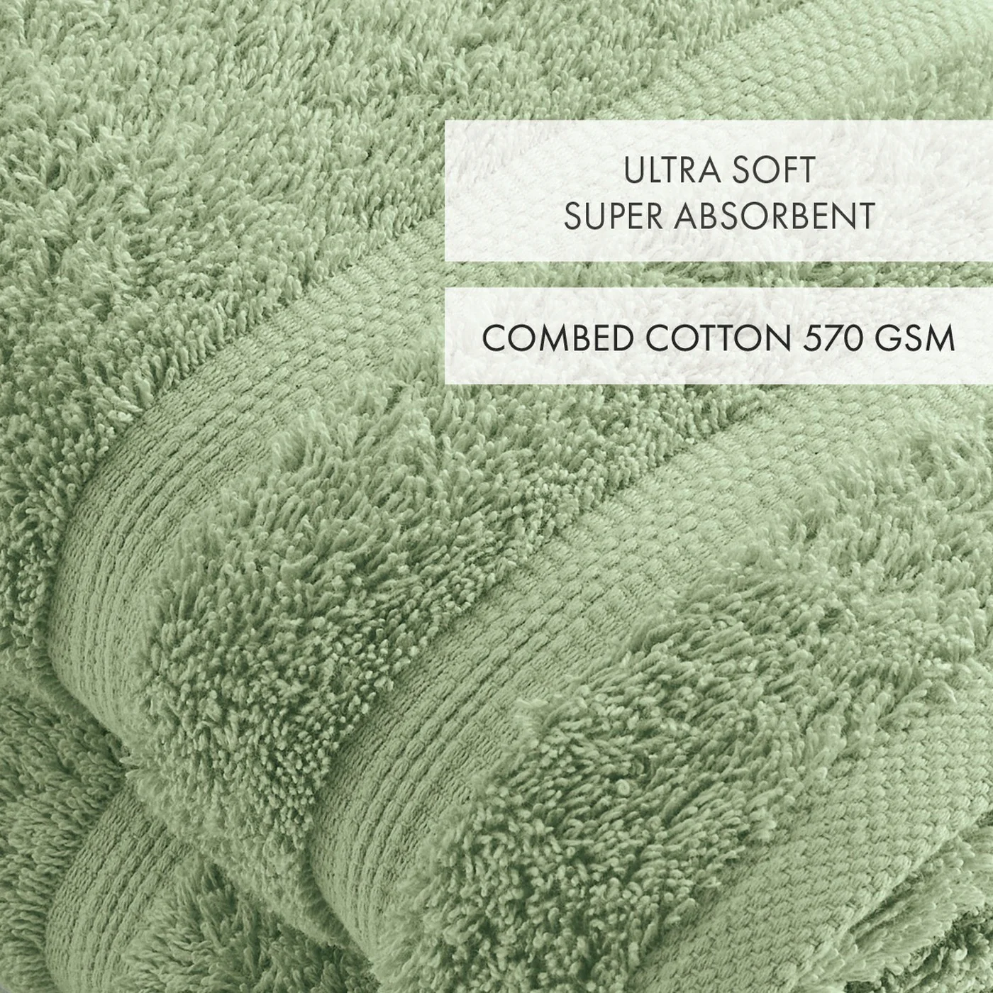 Set De 2 Serviettes - Vert Amande - Vague - Image 4