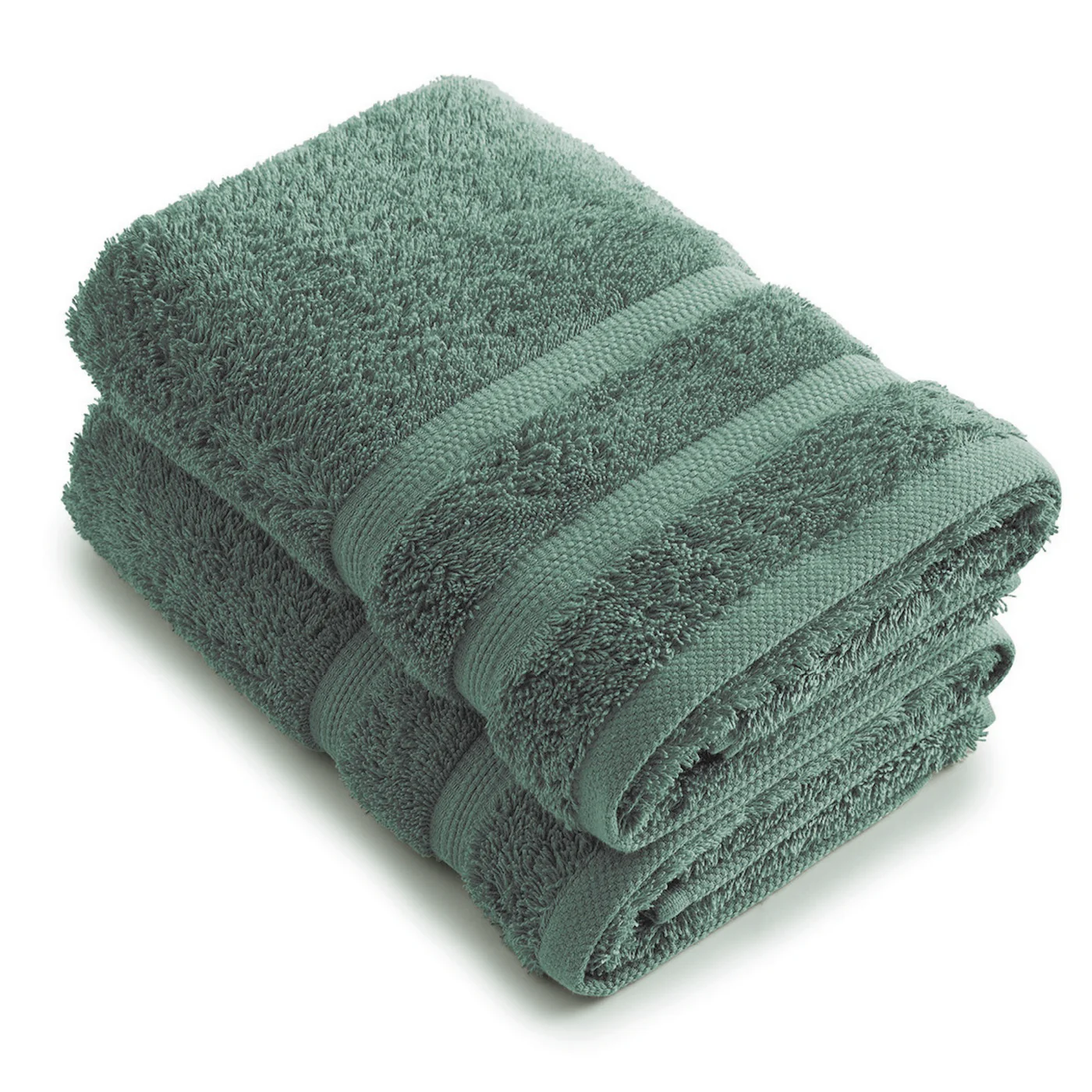 Set De 2 Serviettes - Vert Bouteille - Vague - Image 2