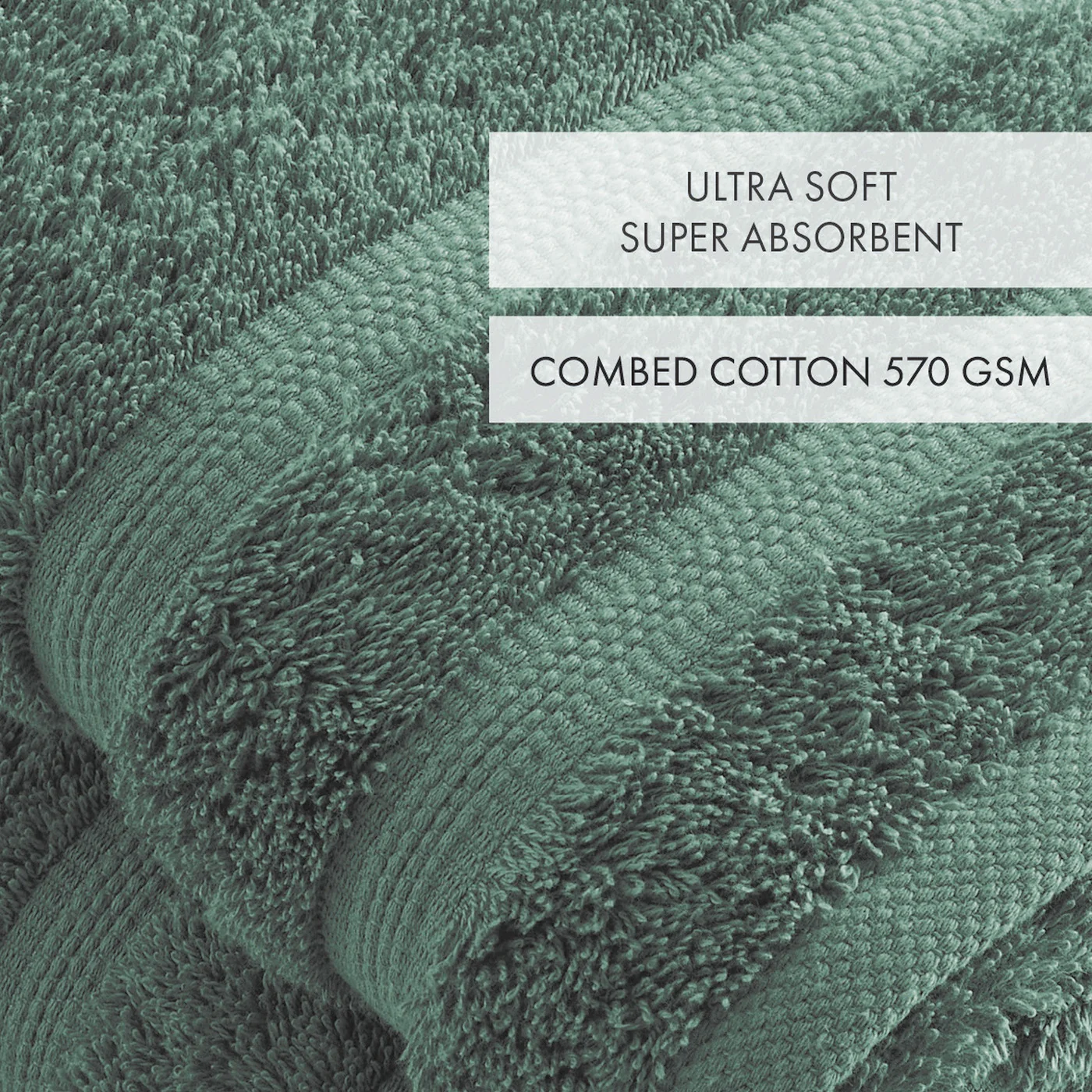 Set De 2 Serviettes - Vert Bouteille - Vague - Image 4