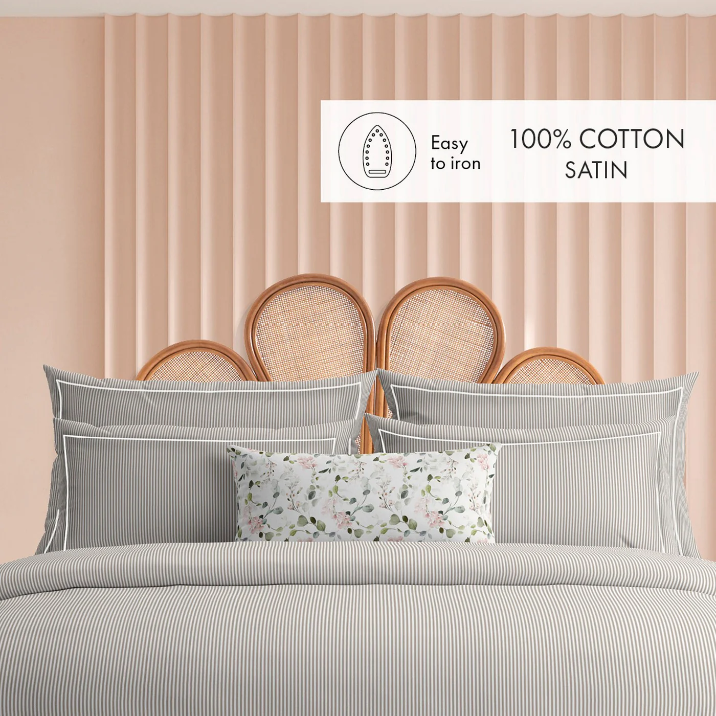 Set De 2 Taies D'Oreiller Coton Percale - Taupe - Nantes - Image 2