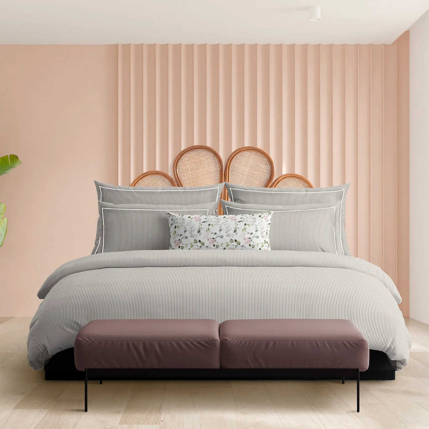 Set De 2 Taies D'Oreiller Coton Percale - Taupe - Nantes - Image 3
