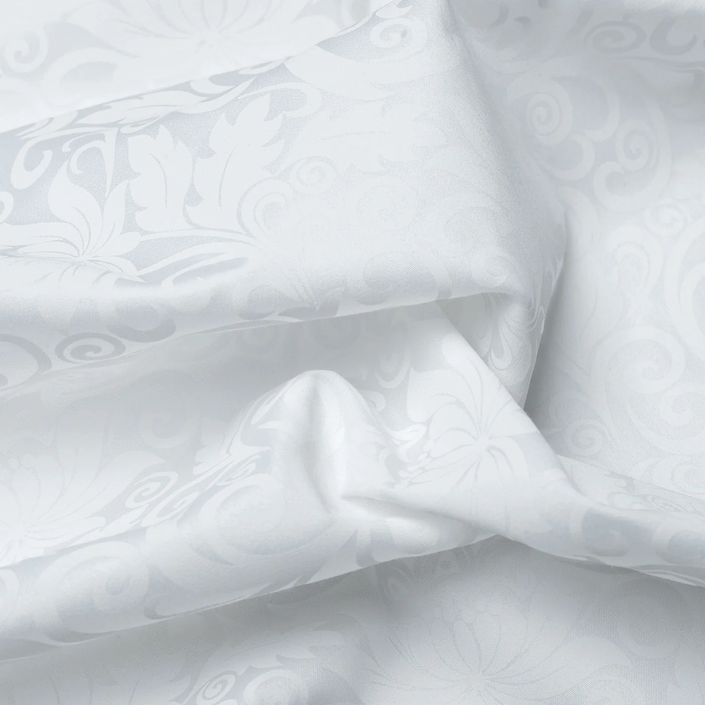 Set De 2 Taies D'Oreiller Jacquard Imprimé Satin De Coton - Blanc - Fleur Enchantée - Image 4