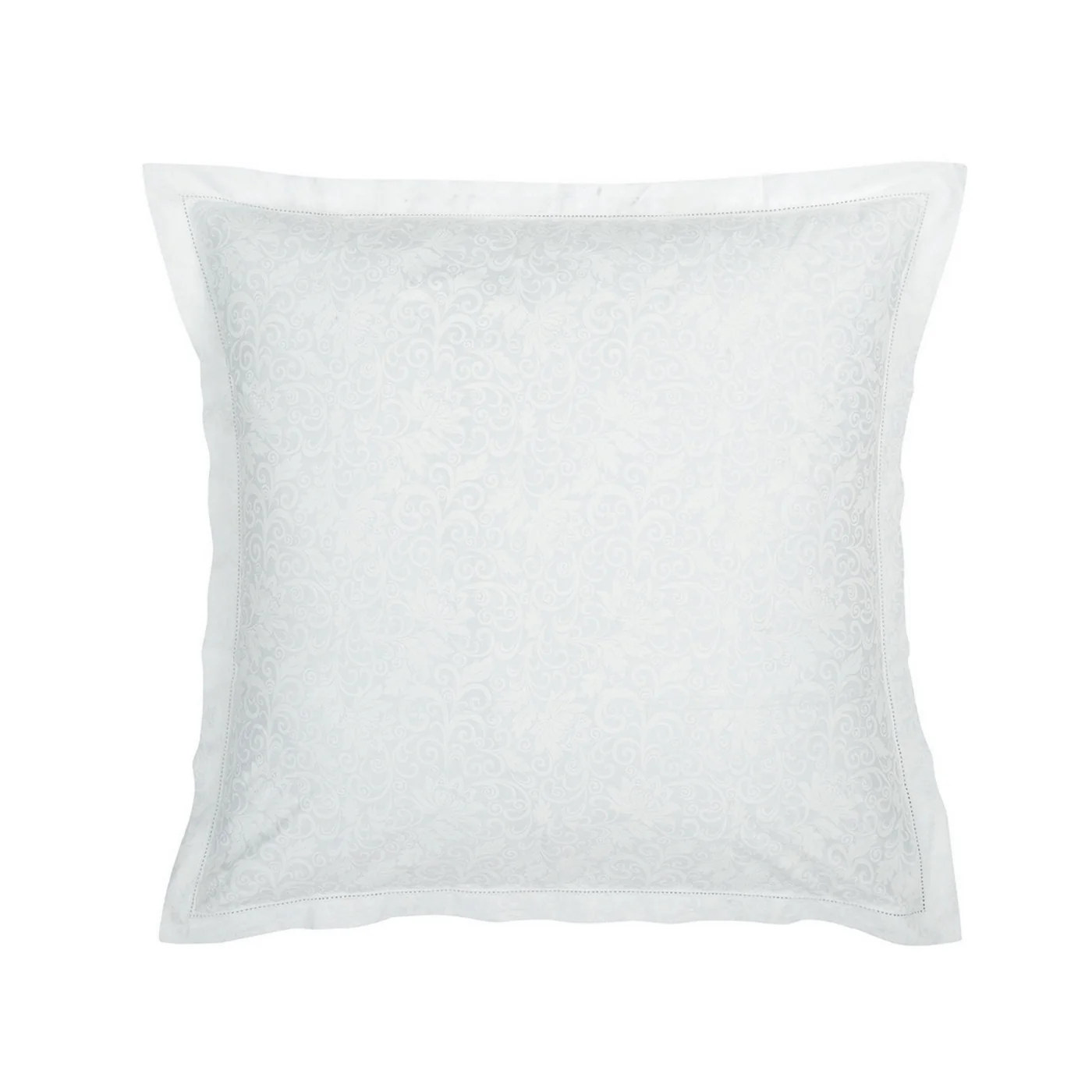 Set De 2 Taies D'Oreiller Jacquard Imprimé Satin De Coton - Blanc - Fleur Enchantée - Image 5
