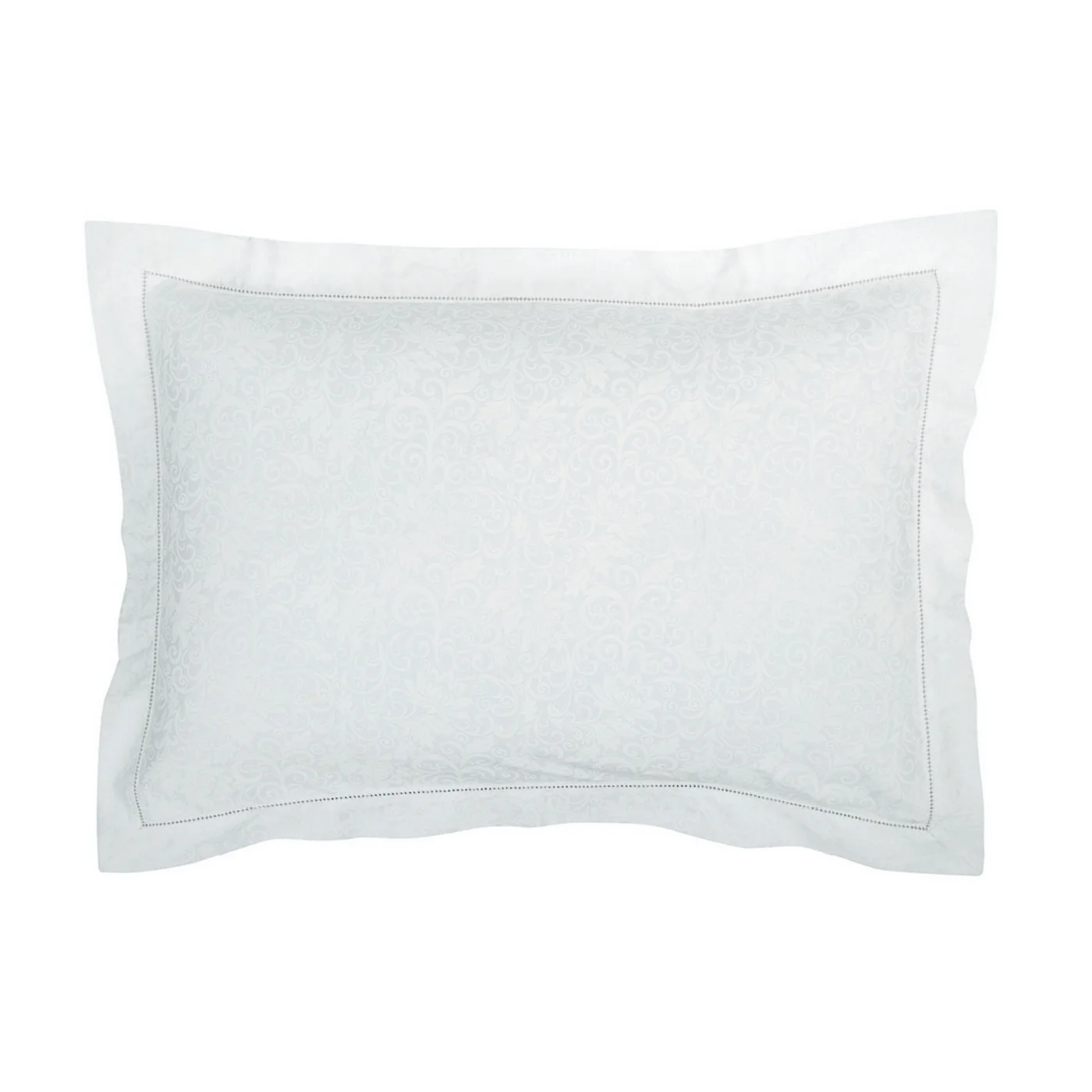 Set De 2 Taies D'Oreiller Jacquard Imprimé Satin De Coton - Blanc - Fleur Enchantée - Image 7