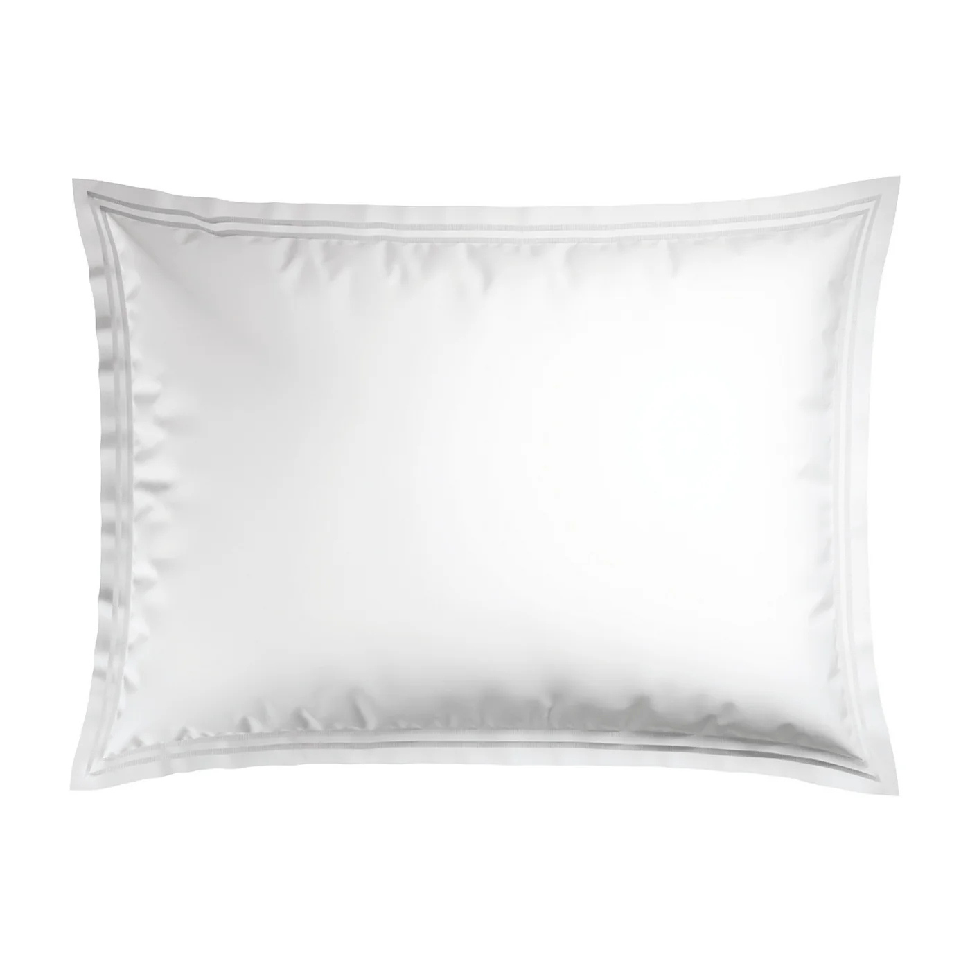Set De 2 Taies D'Oreiller Satin De Coton - Blanc / Blanc - Nice - Image 2