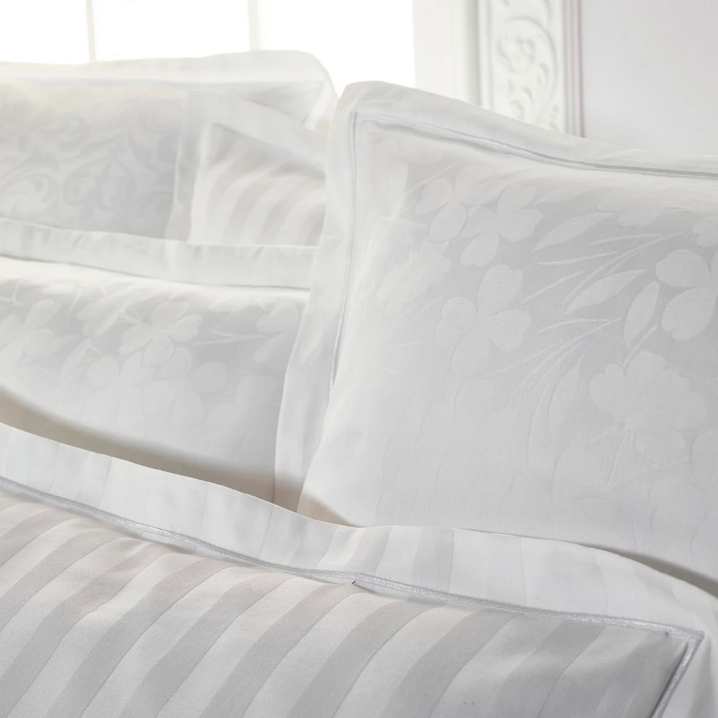 Set De 2 Taies D'Oreiller Satin De Coton - Blanc - Petit Chêne - Image 4